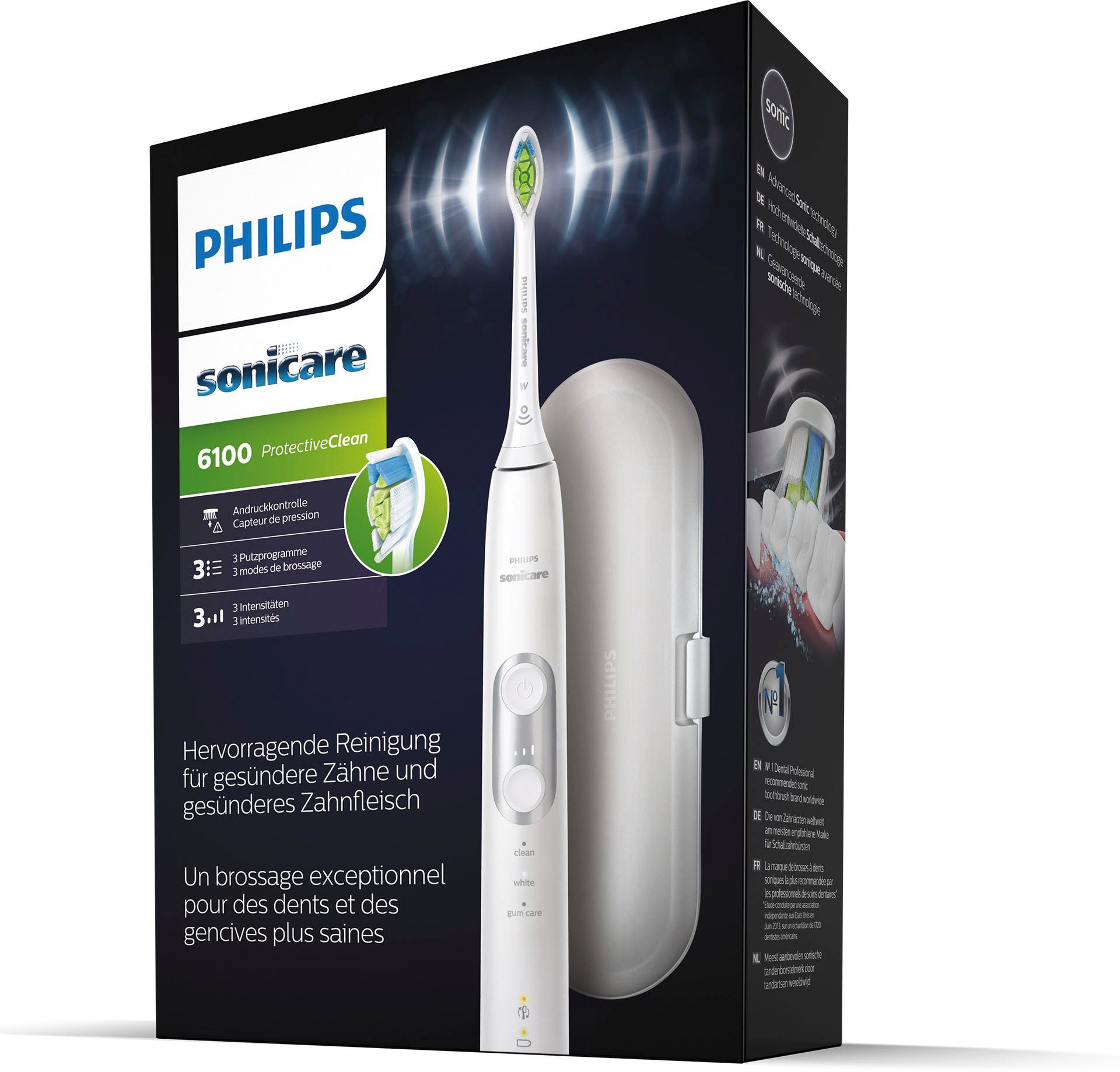 Philips Sonicare Elektrische tandenborstel HX6877/28 ProtectiveClean 6100, ultrasone tandenborstel, met 3 poetsprogramma's