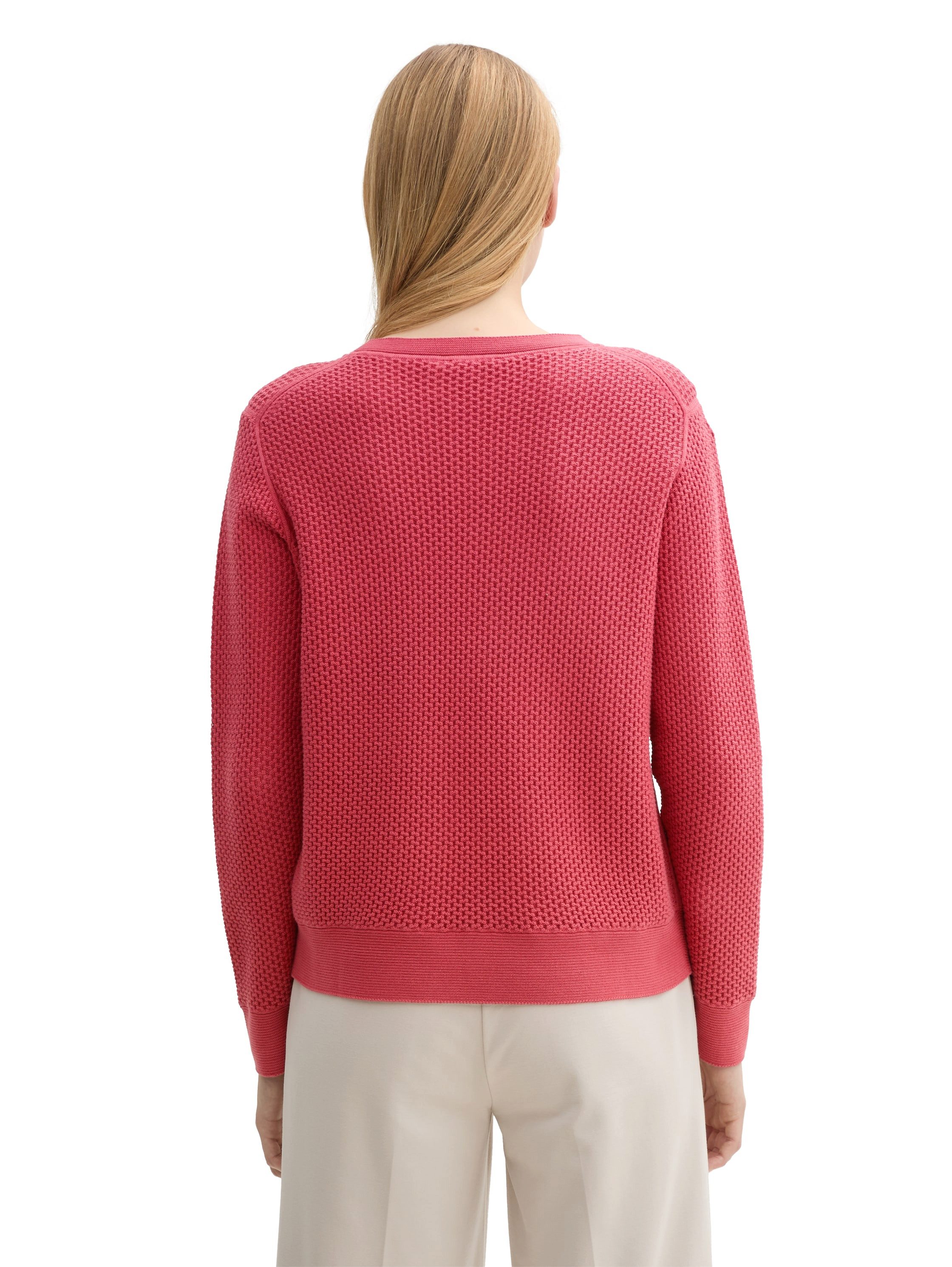 Tom Tailor Trui met ronde hals in tricot-look