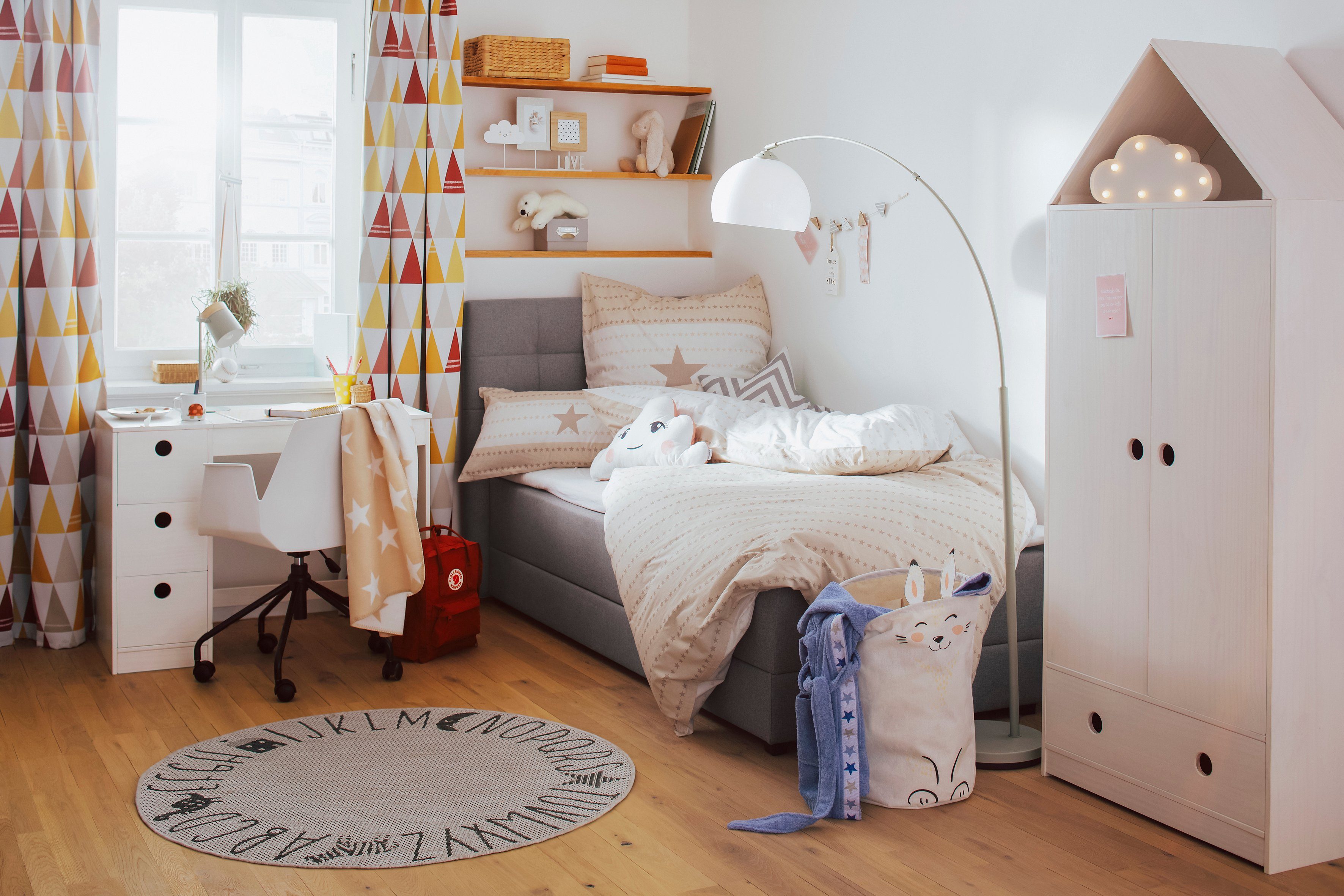 Lüttenhütt Kinderbureau Alpi Grenenhout, wangenonderstel, met 3 laden, tafelbreedte 100 cm