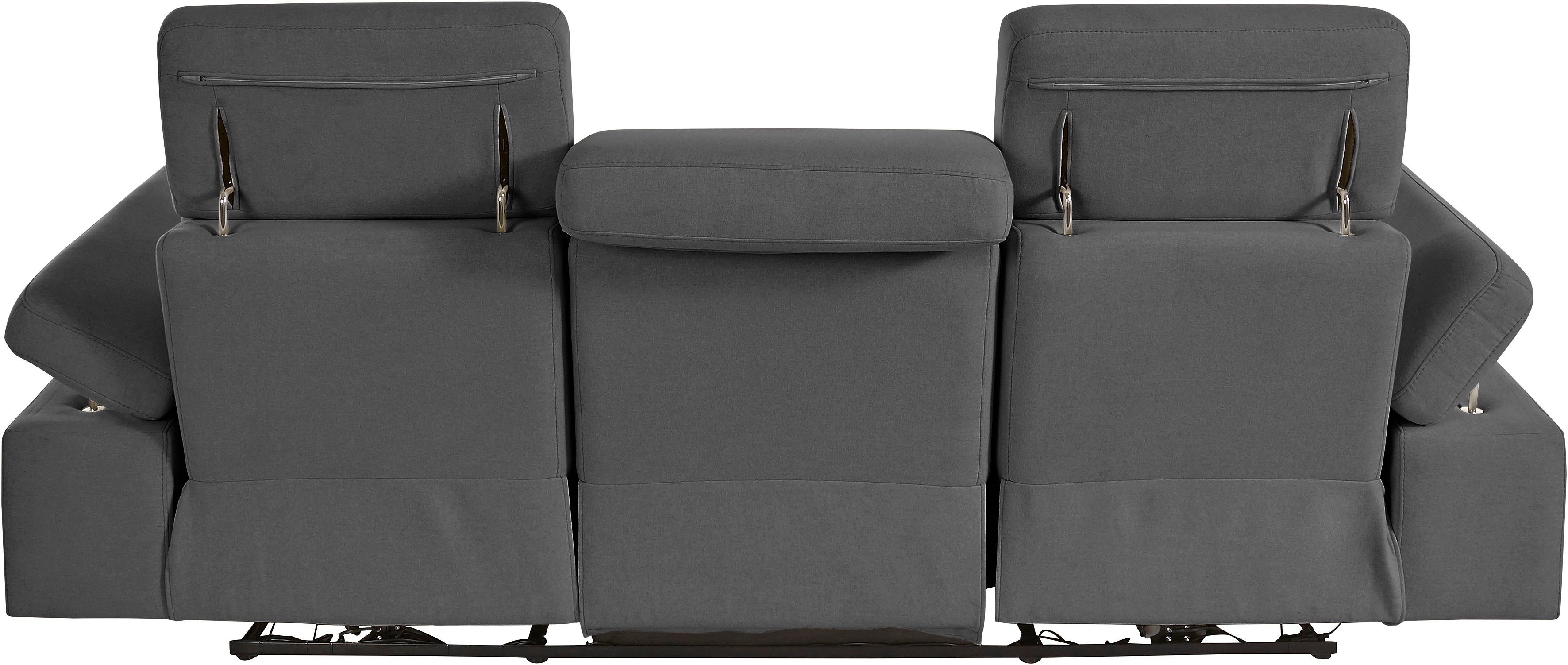 Places of Style 3-zitsbank Kilado met 2x relaxfunctie, verstelbare armleuning, verstelbare hoofdsteun