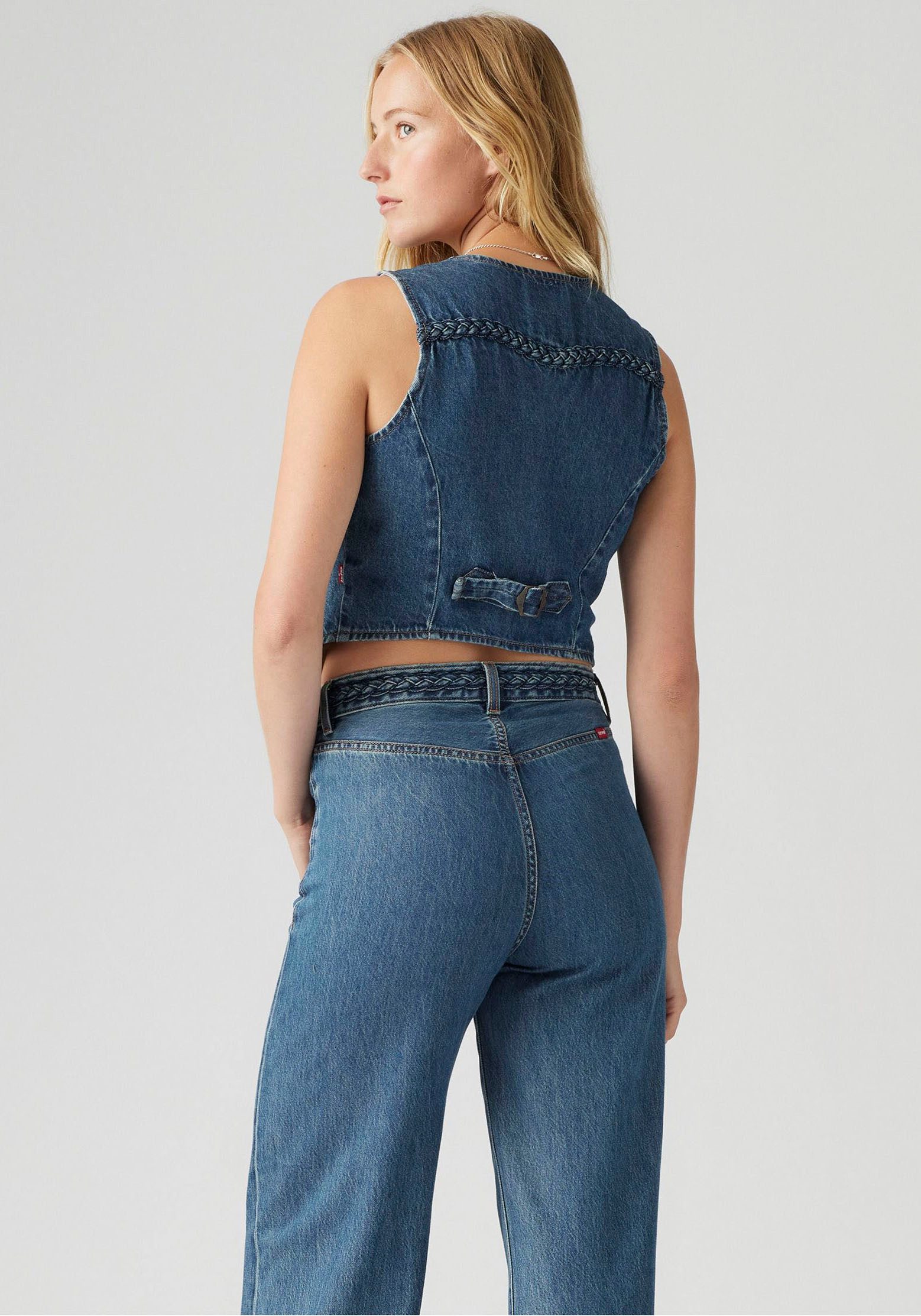 Levi's® Jeansgilet BRAIDED VEST met decoratieve stiksels