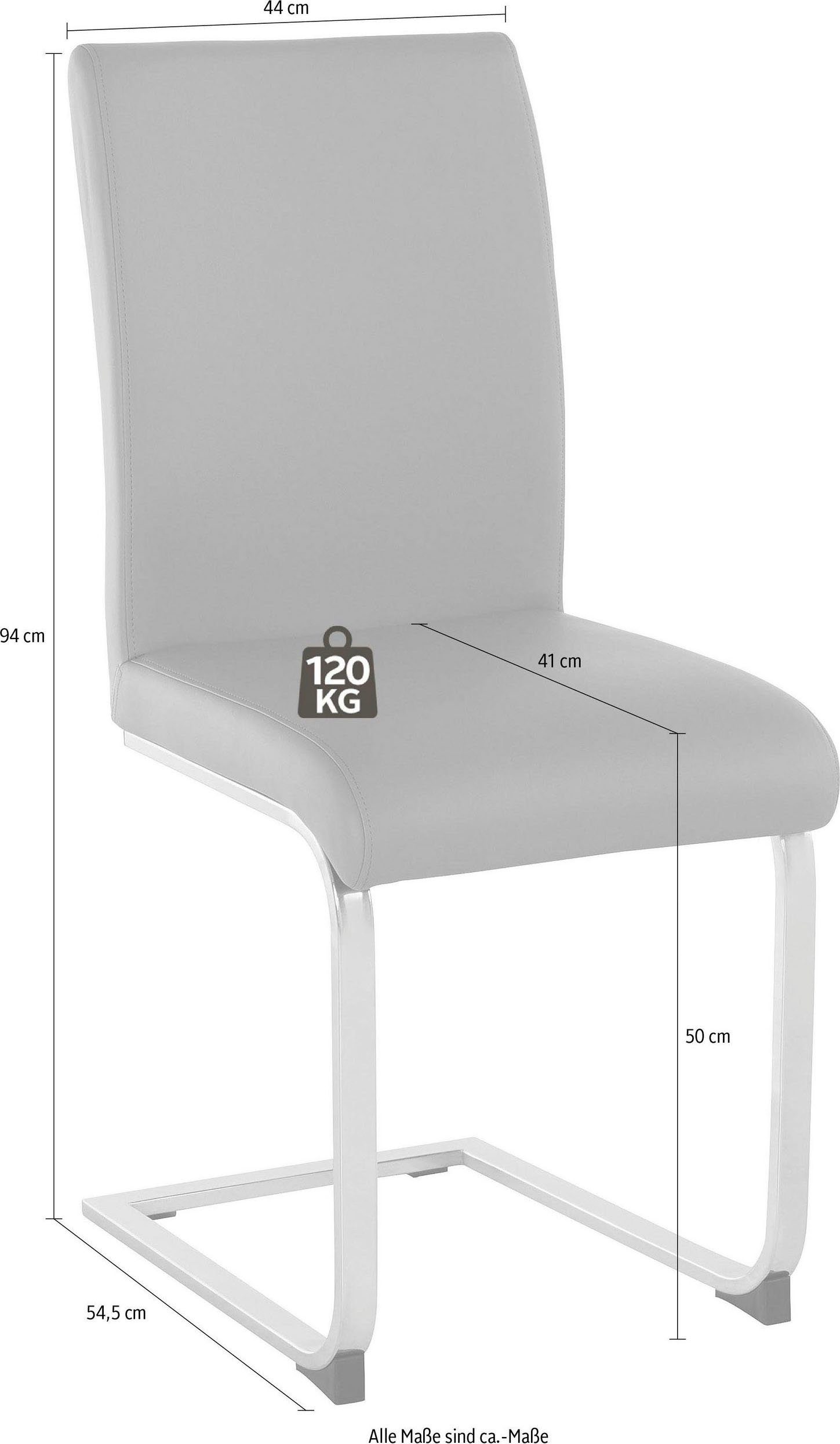 Home affaire Vrijdragende stoel Charissa Bekleding in verschillende kwaliteiten, maximaal vermogen 120 kg (set, 2 stuks)