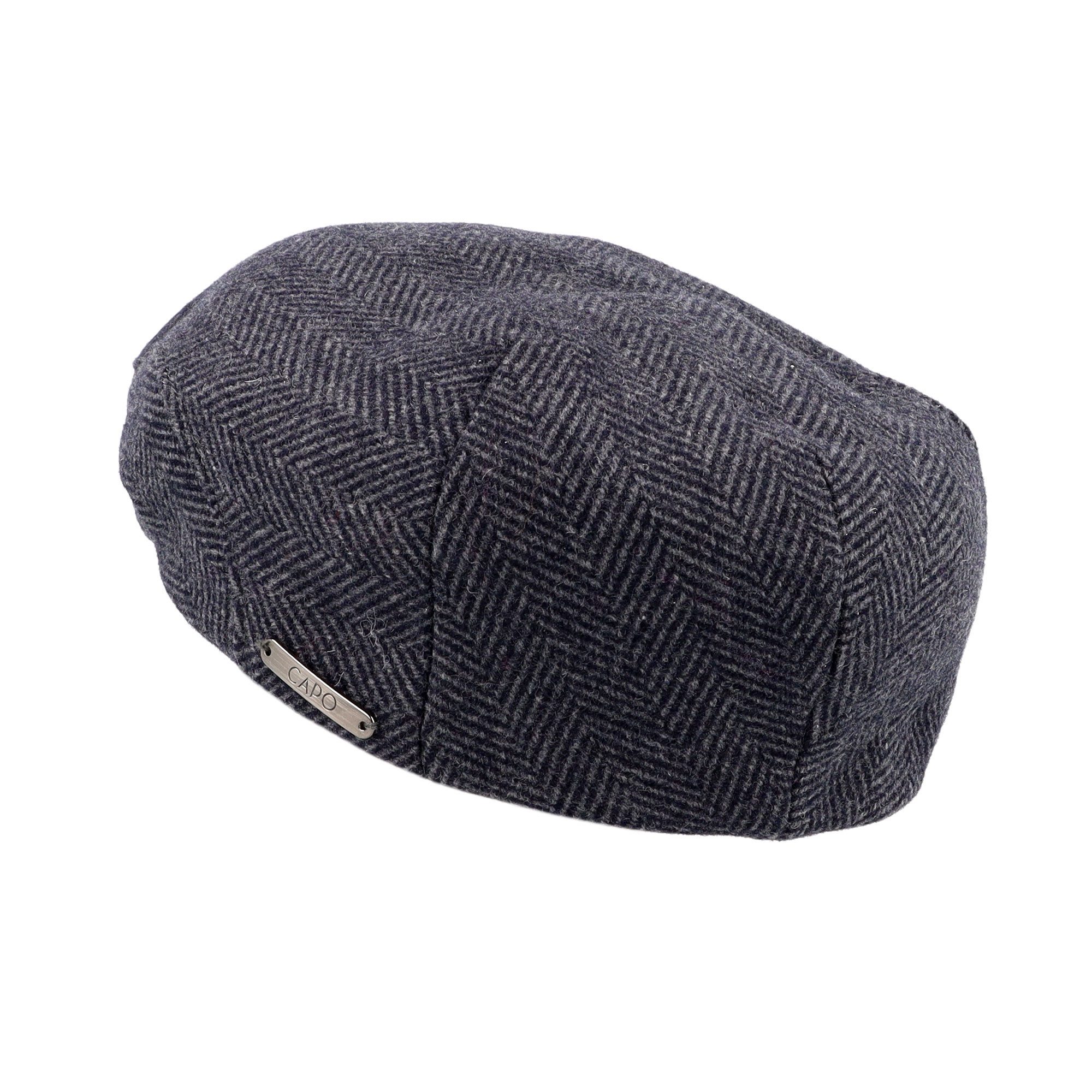 MUSTANG Flat cap met klep, hoog wolgehalte, visgraatpatroon, gevoerd