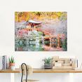 artland print op glas shingo boeddistische tempel (1 stuk) multicolor