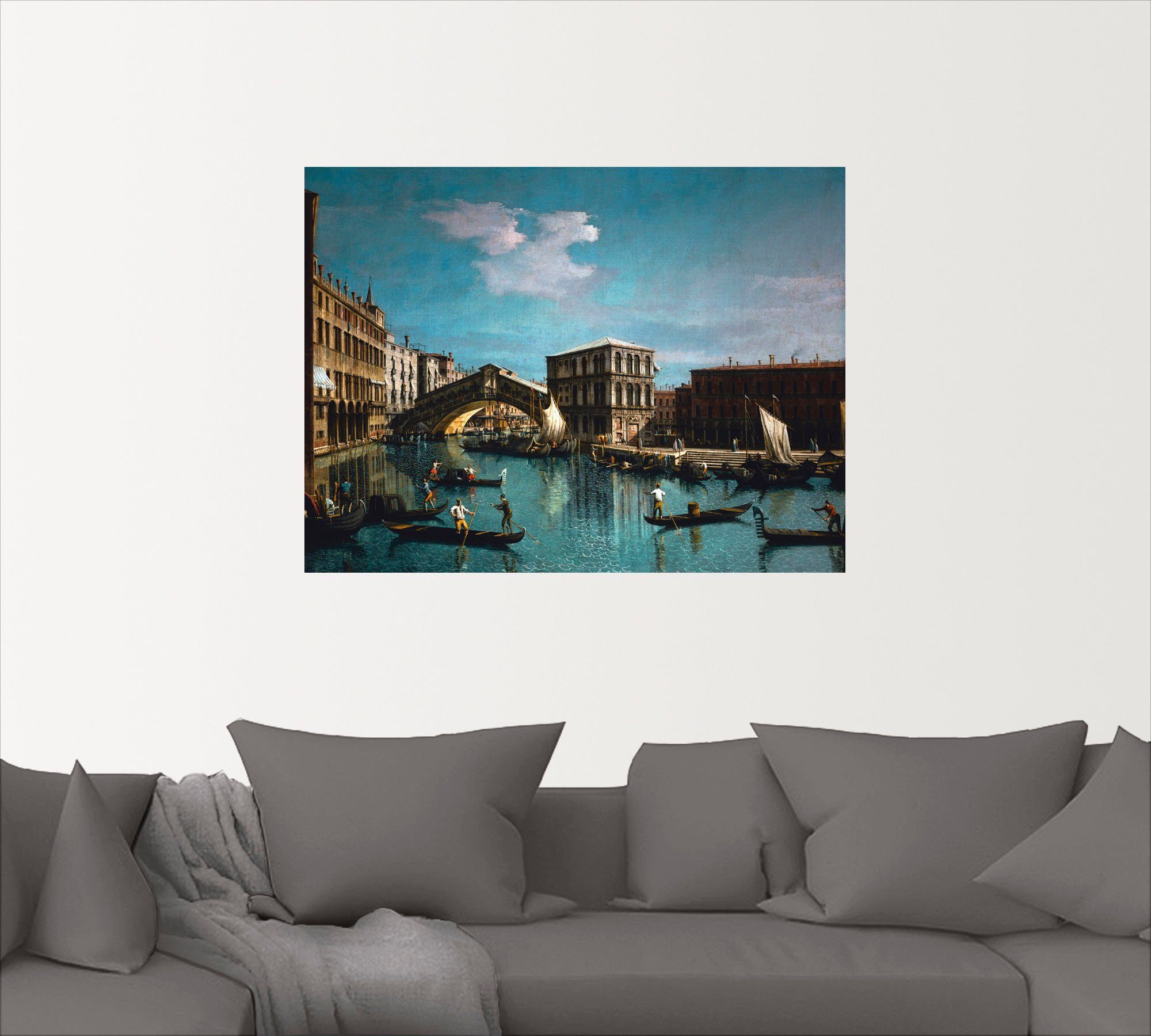 Artland Artprint De Rialtobrug in Venetië als artprint op linnen, muursticker of poster in verschillende maten