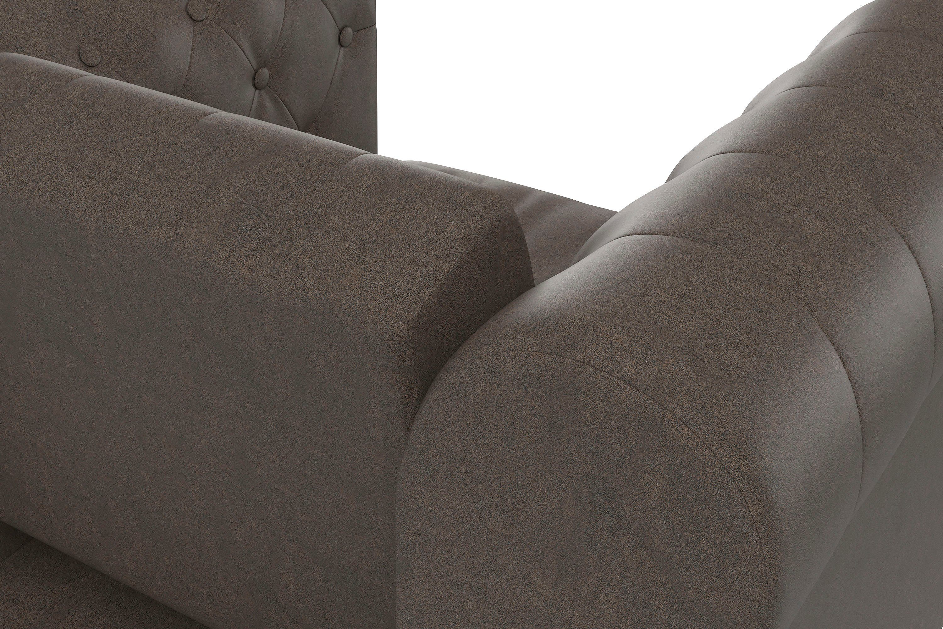 Dorel Home Chesterfield-fauteuil Felix met rugleuning 3-voudig verstelbaar, benen massief hout, zithoogte 46 cm