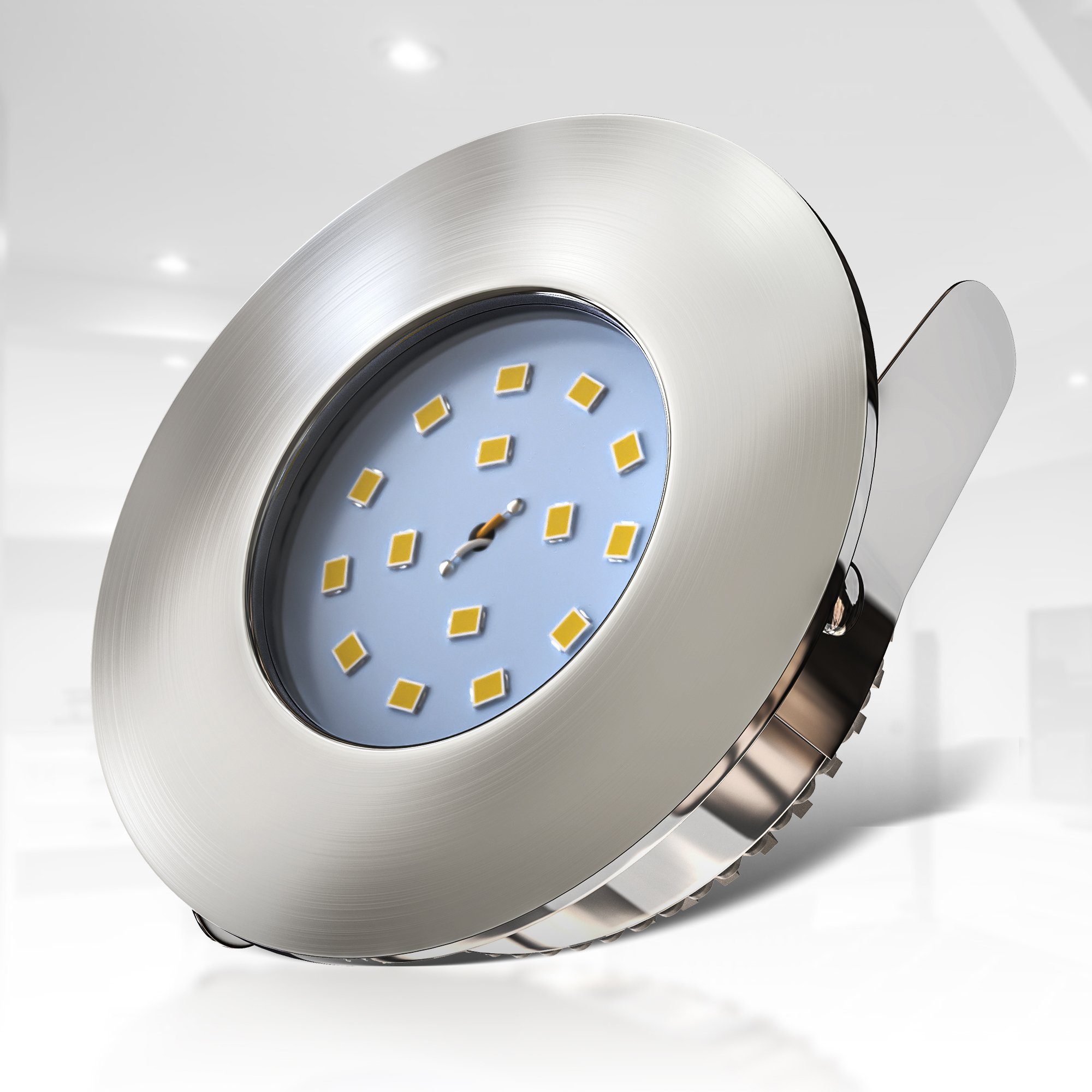 B.K.Licht Ledinbouwlamp 3-pack badkamer inbouwspots, IP44 beschermd, LED inbouwspots, plat