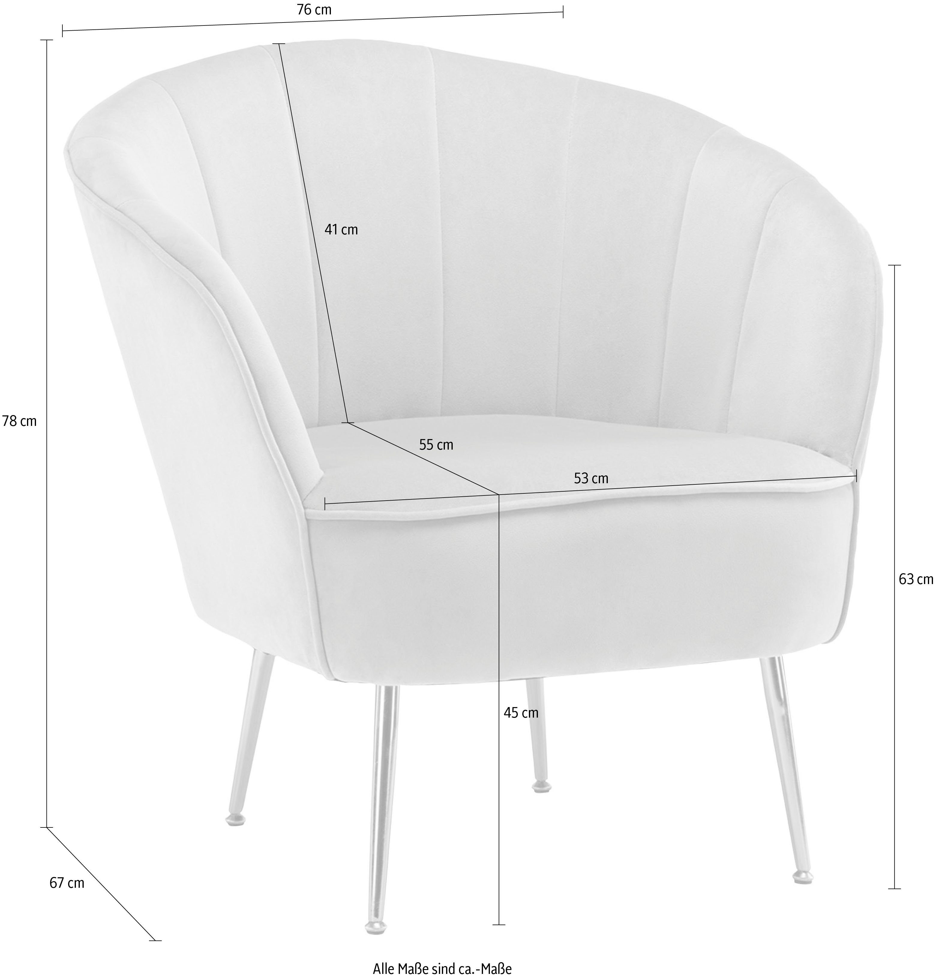 Kayoom Fauteuil Poola 100, comfortabele cocktailstoel, luxe fluwelen bekleding (1 stuk)