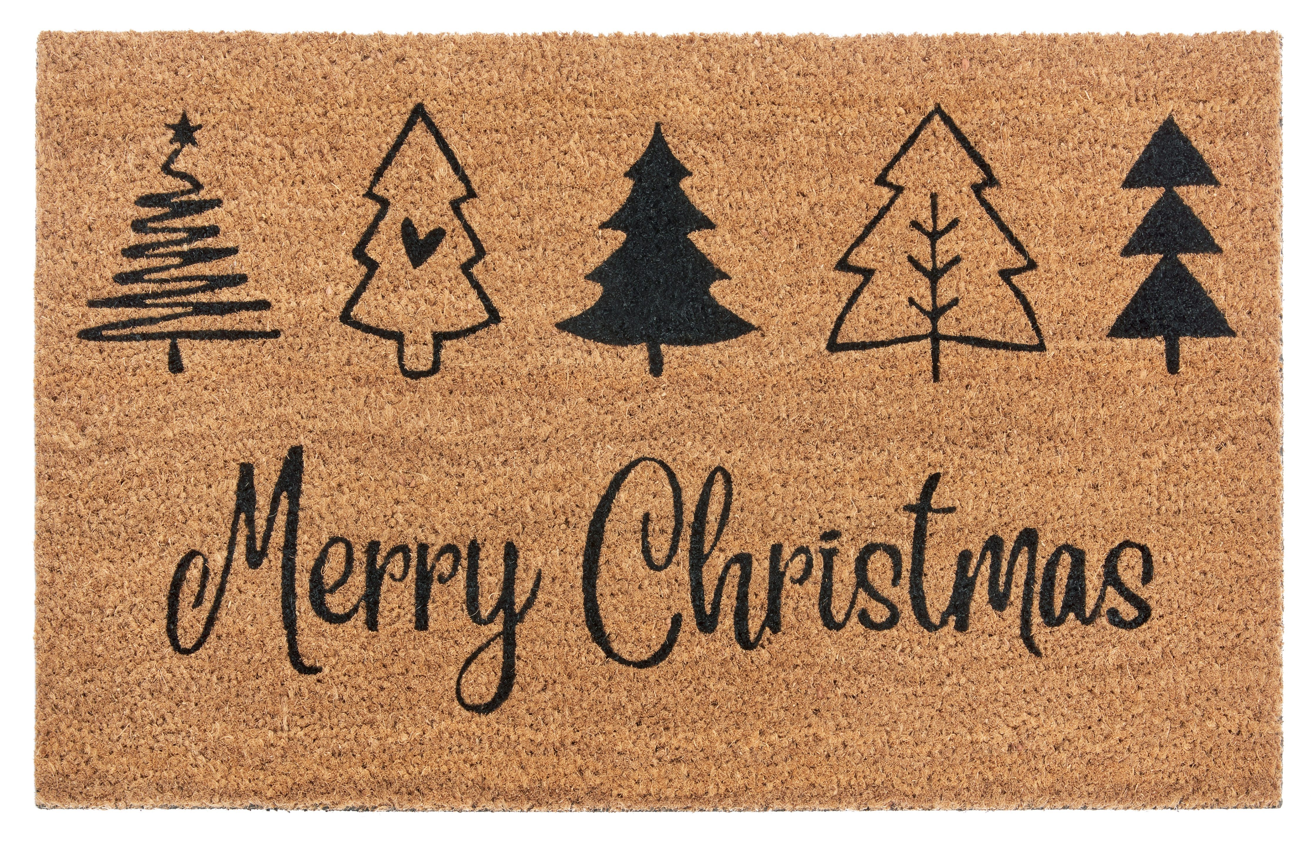 HANSE Home Mat Mix Mats Kokos Christmas Trees Kerstmis, vuilafstotende mat, buiten, antislip,...