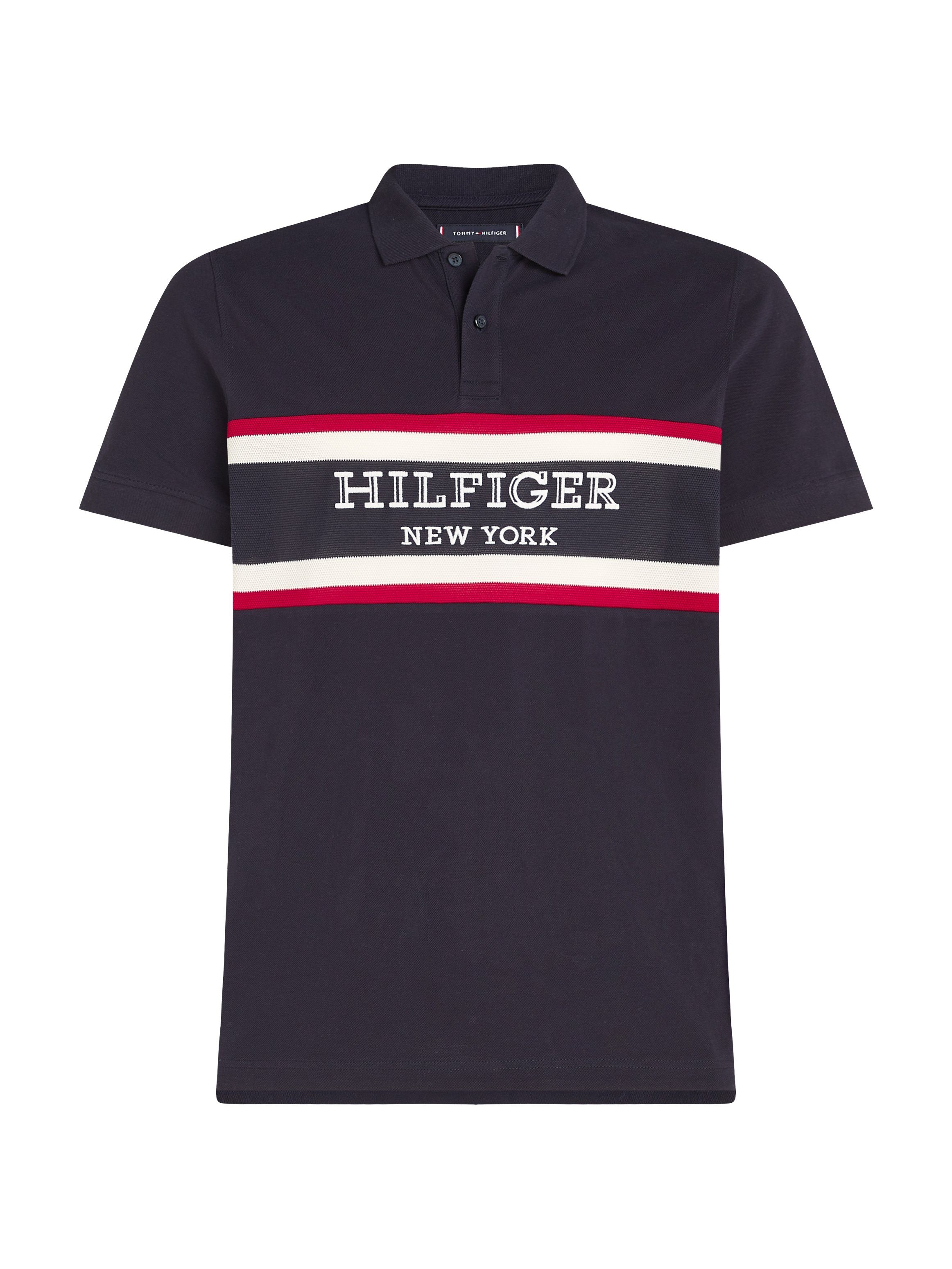 Tommy Hilfiger Poloshirt MONOTYPE COLORBLOCK REG POLO met groot opschrift