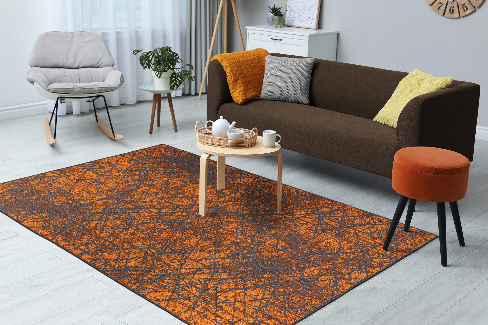 Kayoom Vloerkleed Kalea 225 Vlakweefsel tapijt met reliëfontwerp, used-look, moderne kleuren