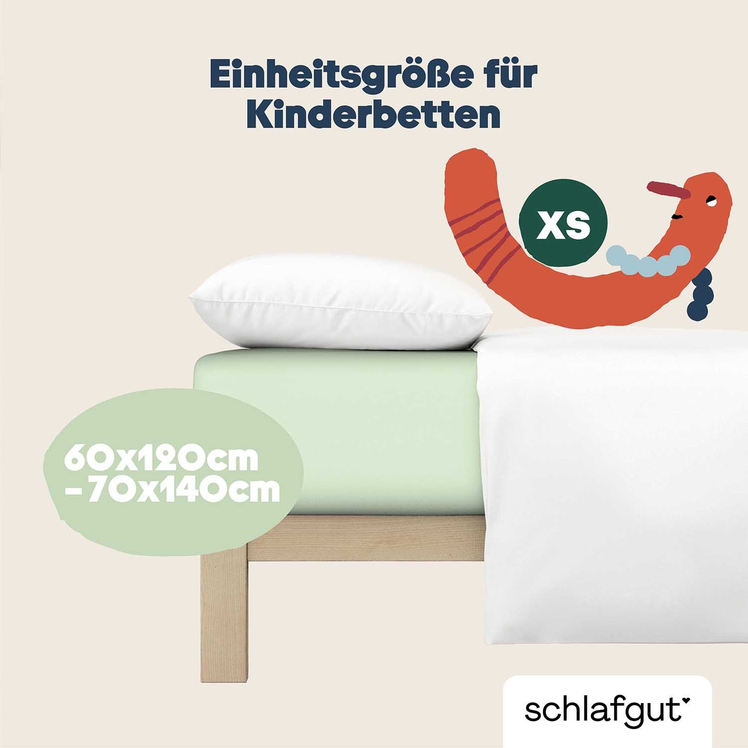 Schlafgut Hoeslaken Casual Mini Spannbettlaken voor kinderen, made in green by oeko-tex® (1 stuk)