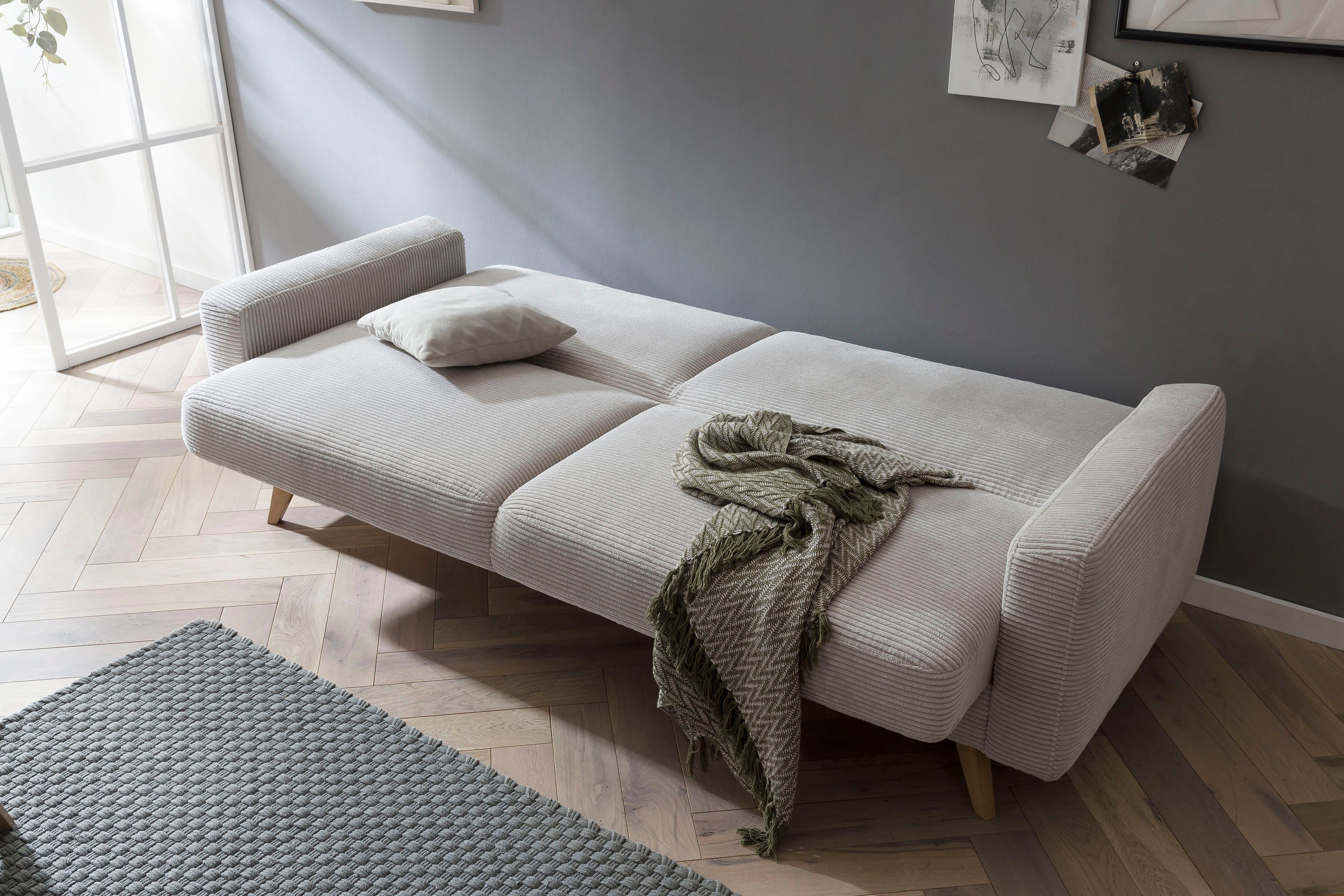 exxpo - sofa fashion 3-zitsbank Samso, elegant en comfortabel, actuele cord bekleding, kantelbank