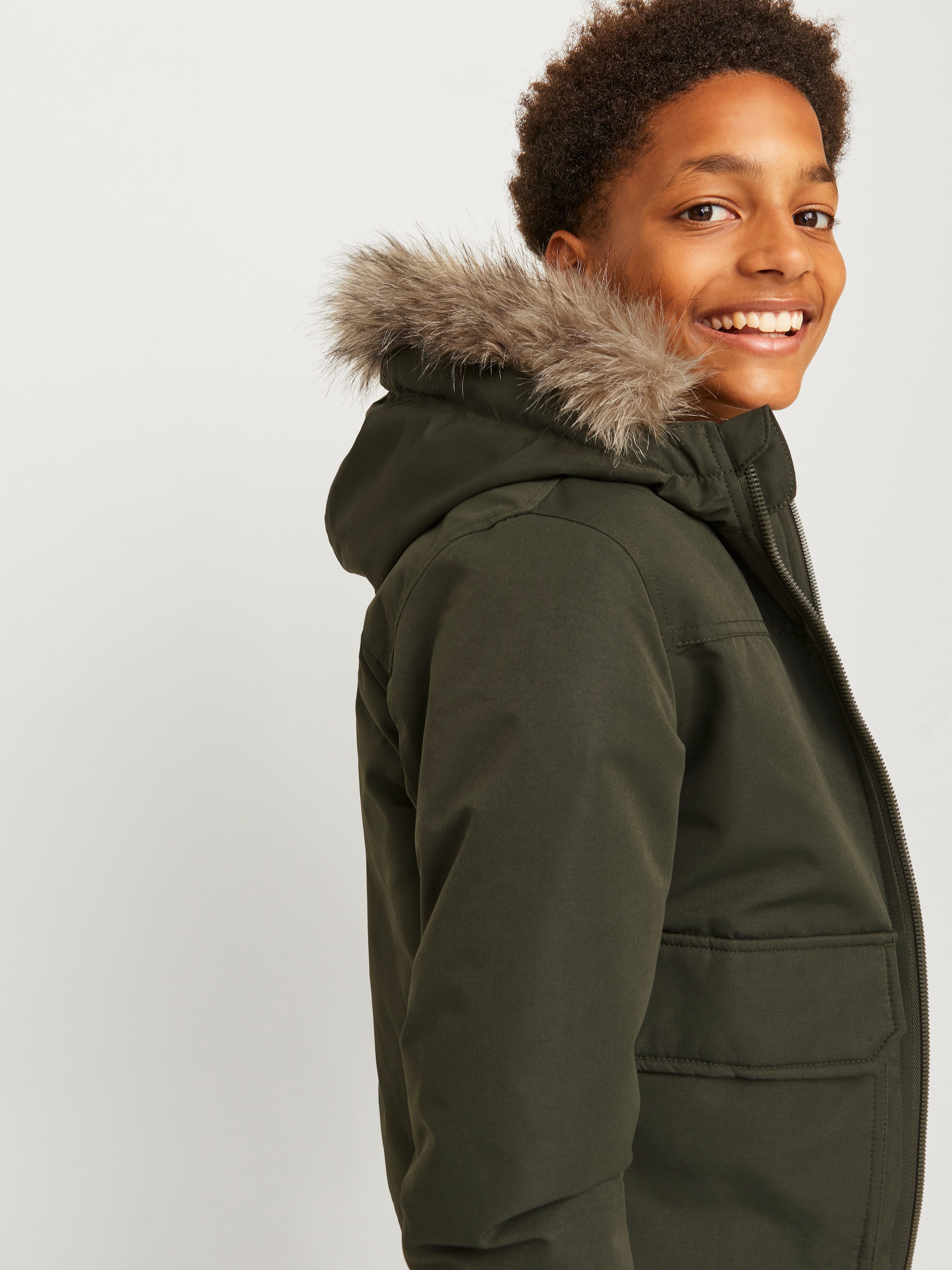 Jack & Jones Junior Outdoorjack JJECONSTRUCT DETACHABLE FUR BOMBER JNR