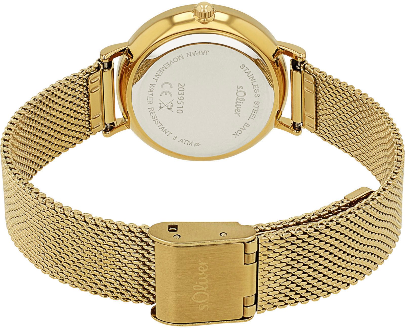 s.Oliver Kwartshorloge Horloge, dameshorloge, stalen band, analoog, zirkonia (synth.)