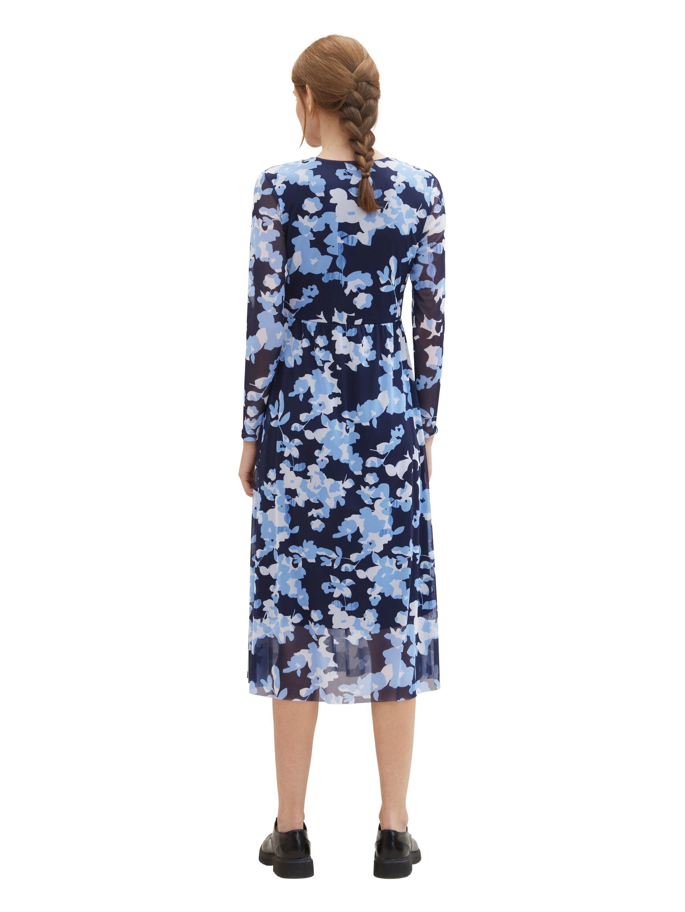 Tom Tailor Midi-jurk met bloempatroon en v-halslijn