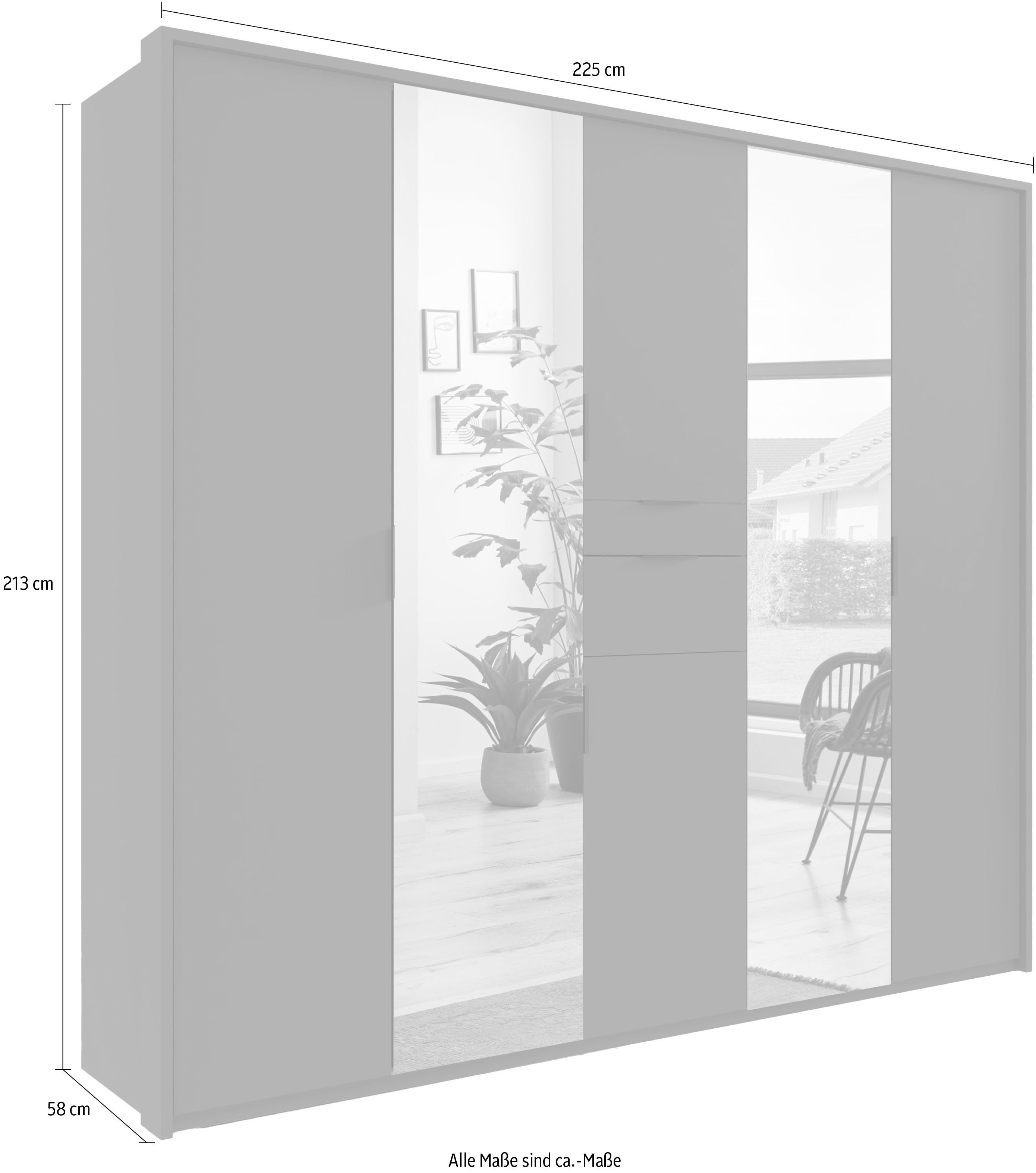 Wimex Draaideurkast Moldau kledingkast met spiegel slaapkamerkast bestseller Kies je interieur, kant-en-klaar geconfigureerd in de kast