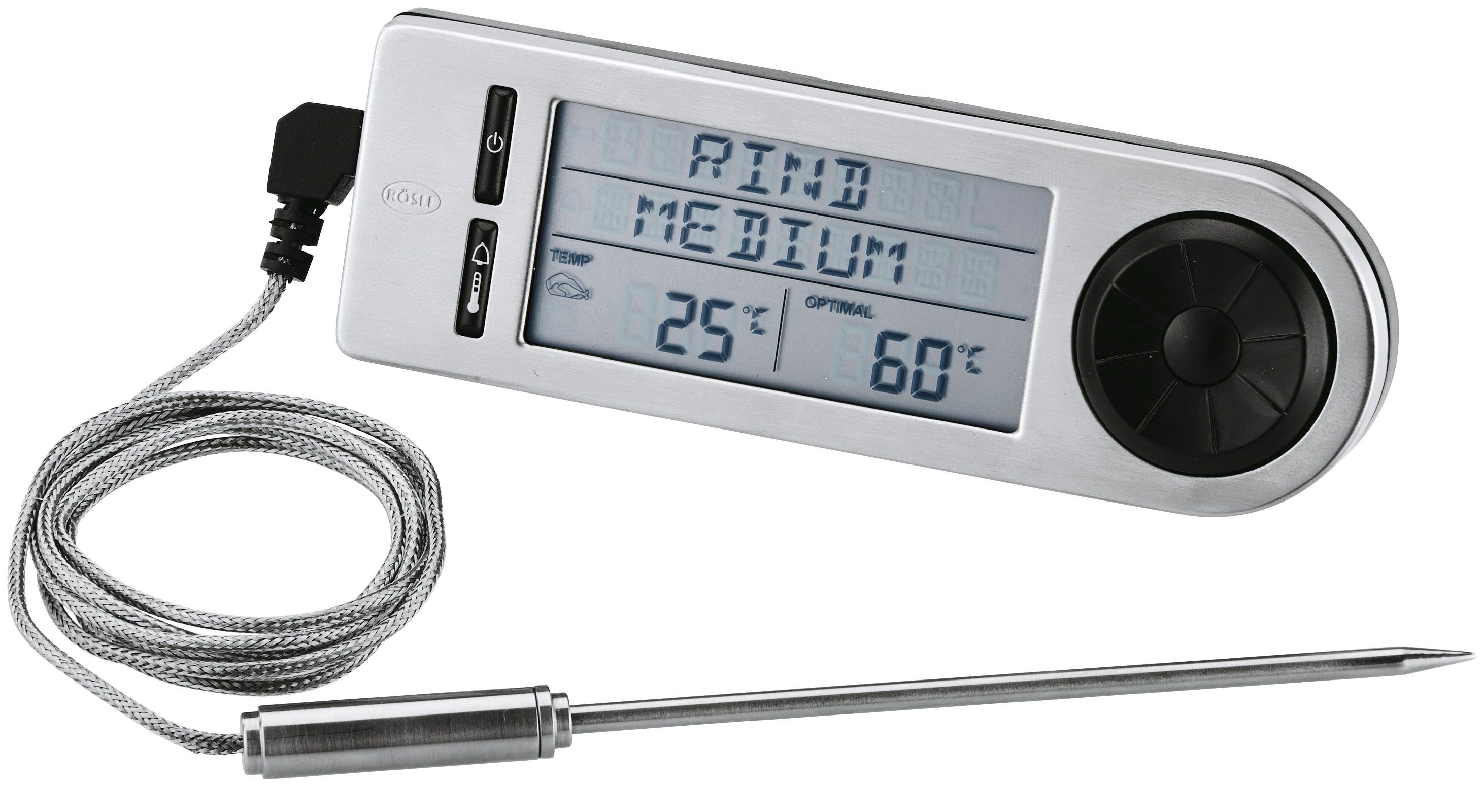 ROESLE Grillthermometer SlideX, 25086 digitale kerntemperatuurmeter, 5 niveaus, –20 / +250 °c bbq-accessoires