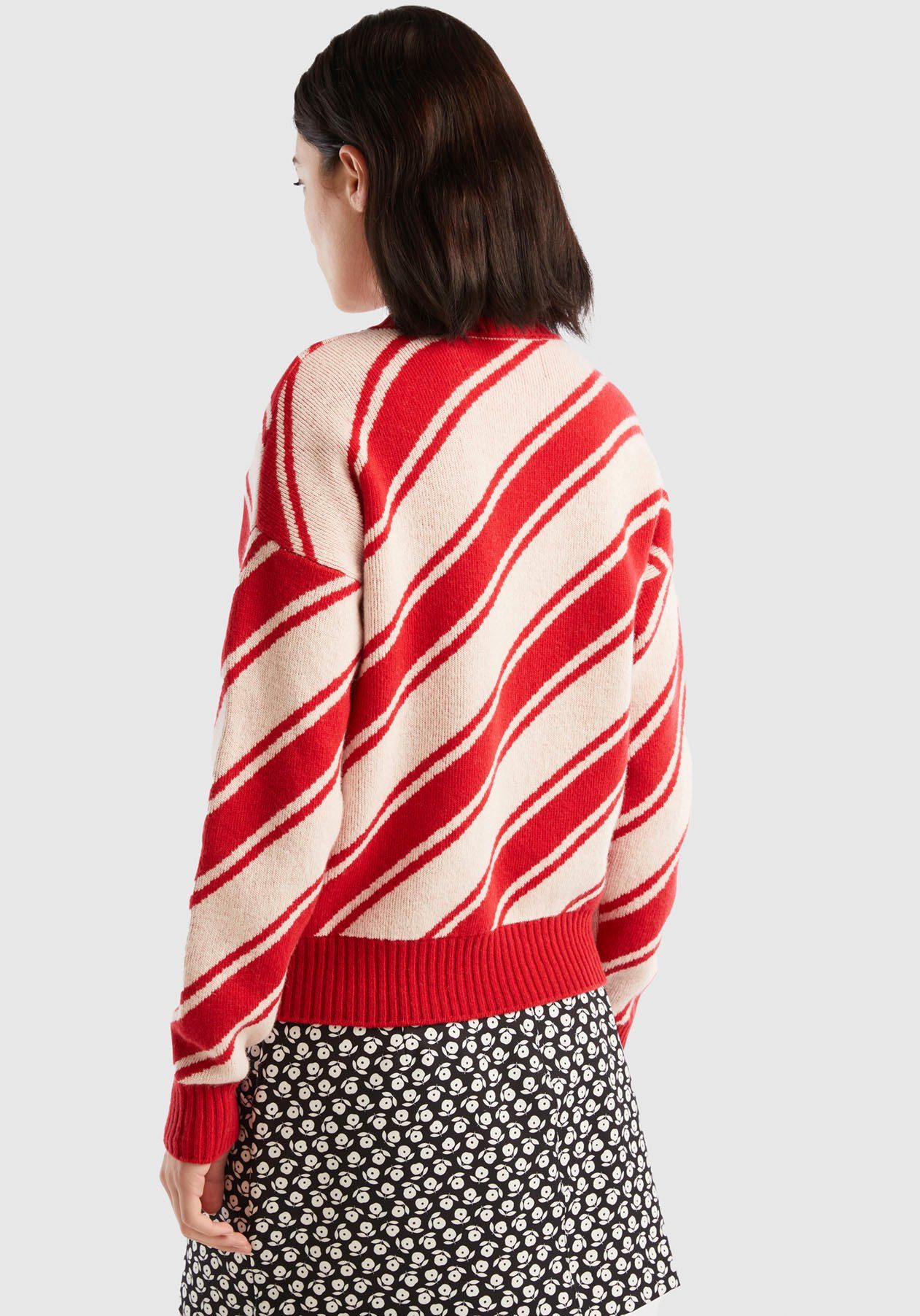 United Colors of Benetton Gebreide trui met diagonaal streepdessin