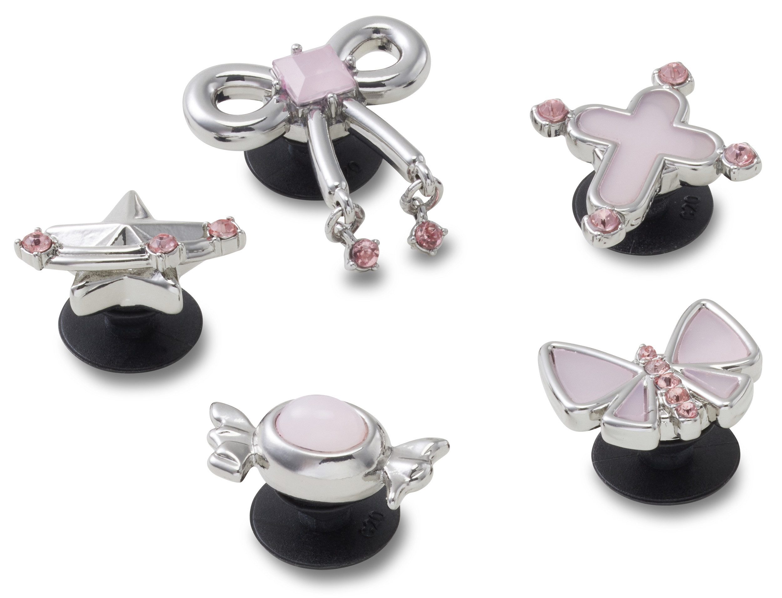 Crocs Schoenbutton Jibbitz™ Silver and Pink (set, 5-delig, Geen speelgoed. Niet geschikt voor kinderen jonger dan 3 jaar)