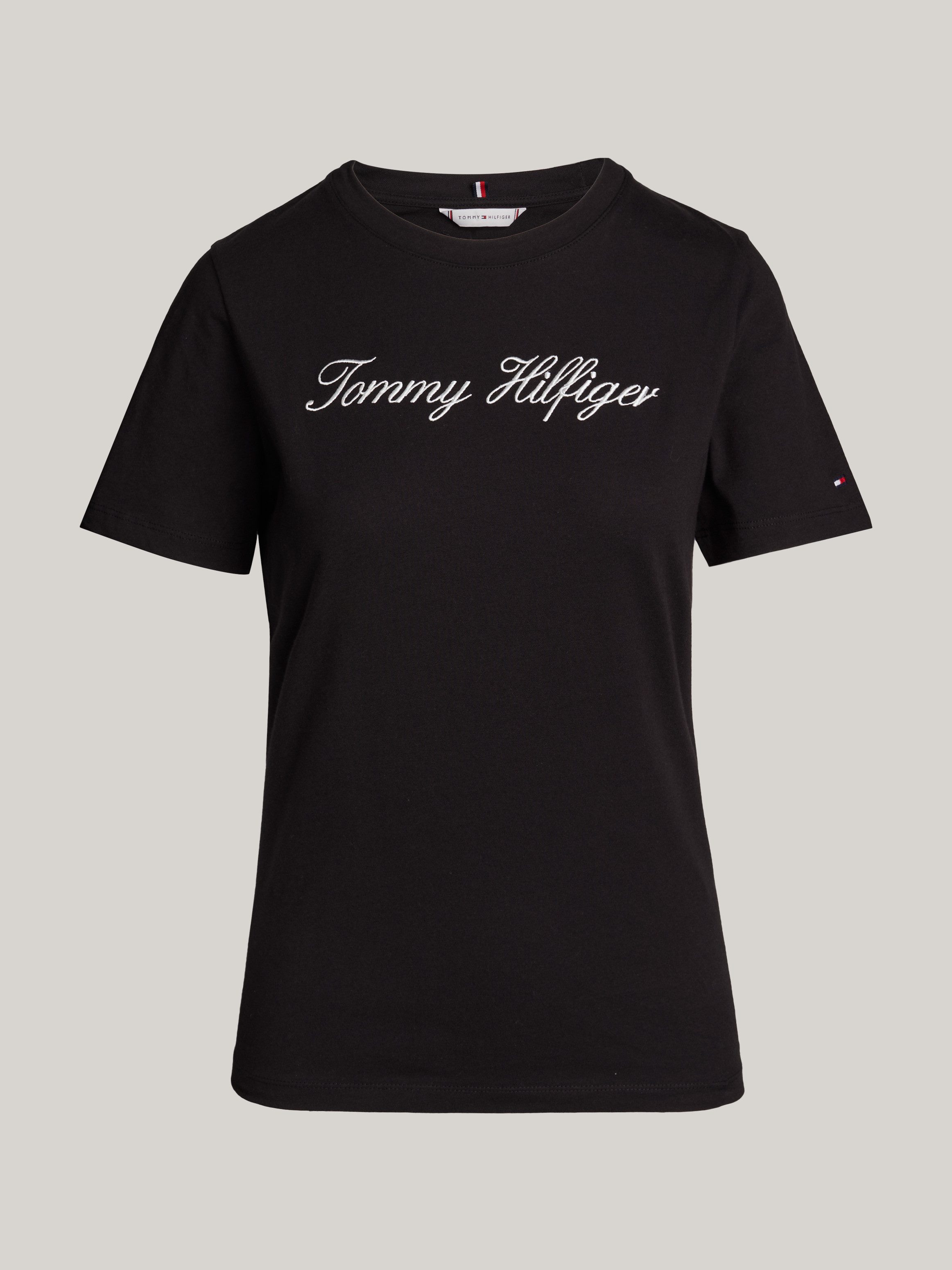 Tommy Hilfiger T-shirt NOS SCRIPT REGULAR C-NK SS Met ronde hals en contrasterende print