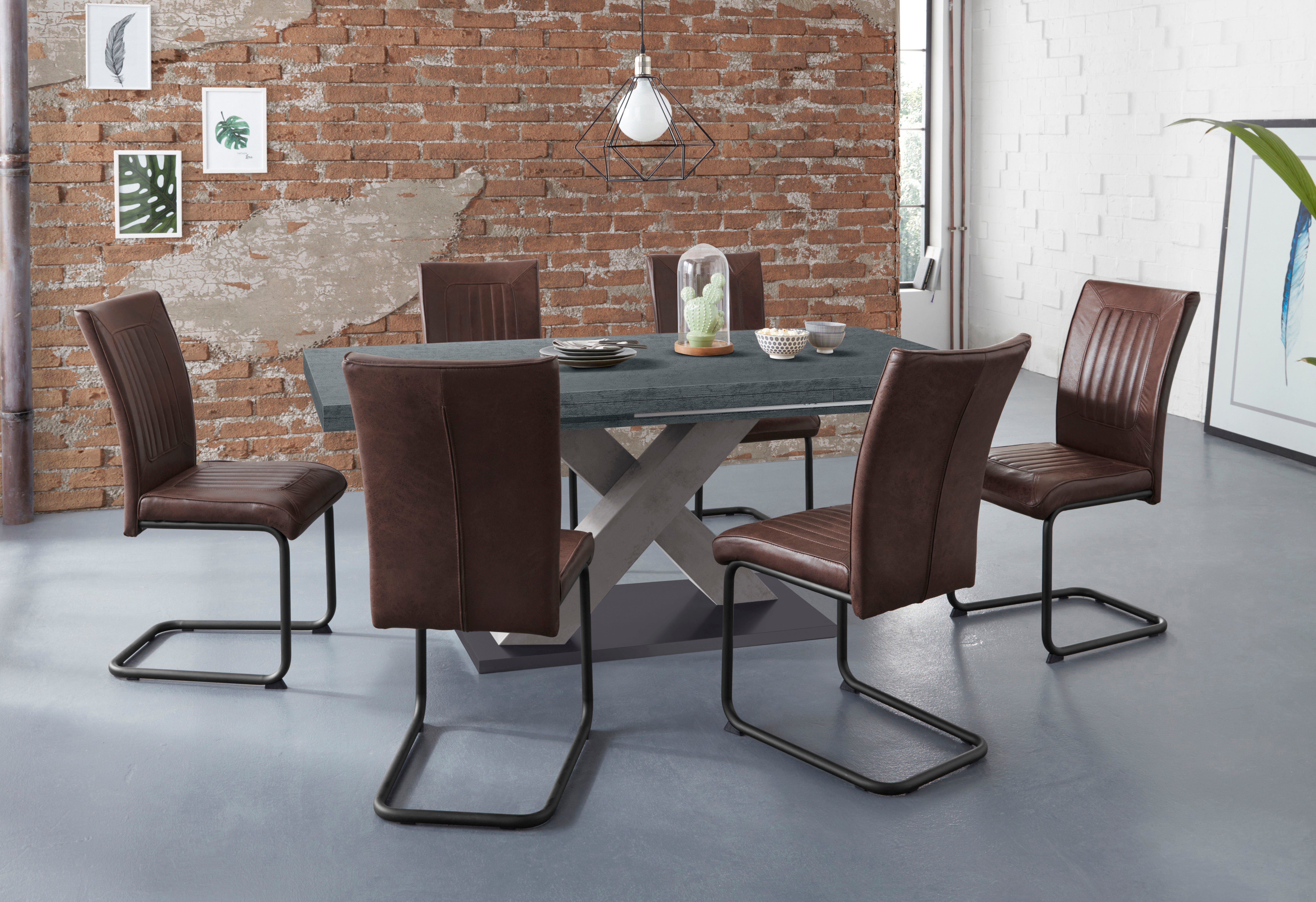 Mäusbacher Eettafel Comfort tafel TOPSELLER! Mäusbacher eettafel met X-frame en voetplaat. Breedte 160-260