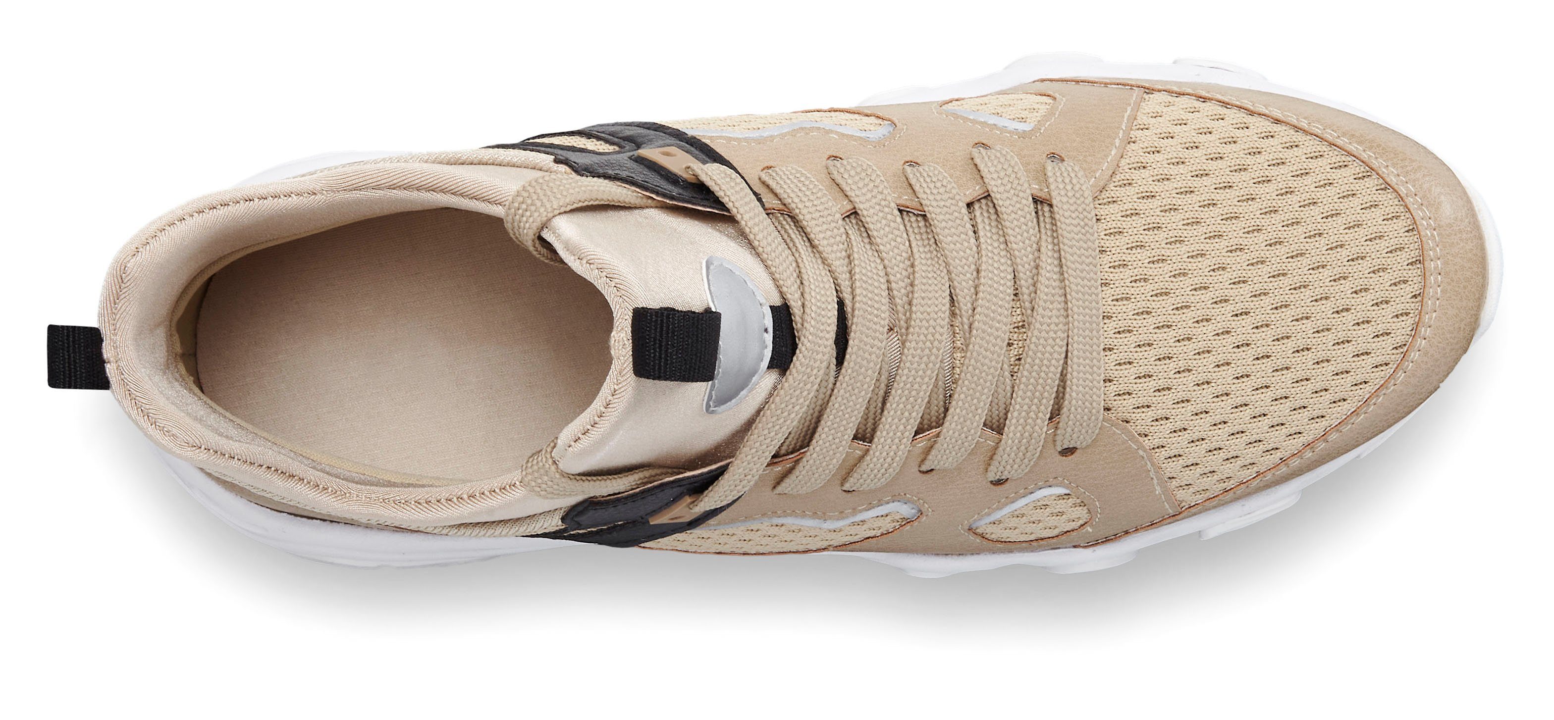 John Devin Sneakers met mesh-inzet, vrijetijdsschoen, lage schoen vegan