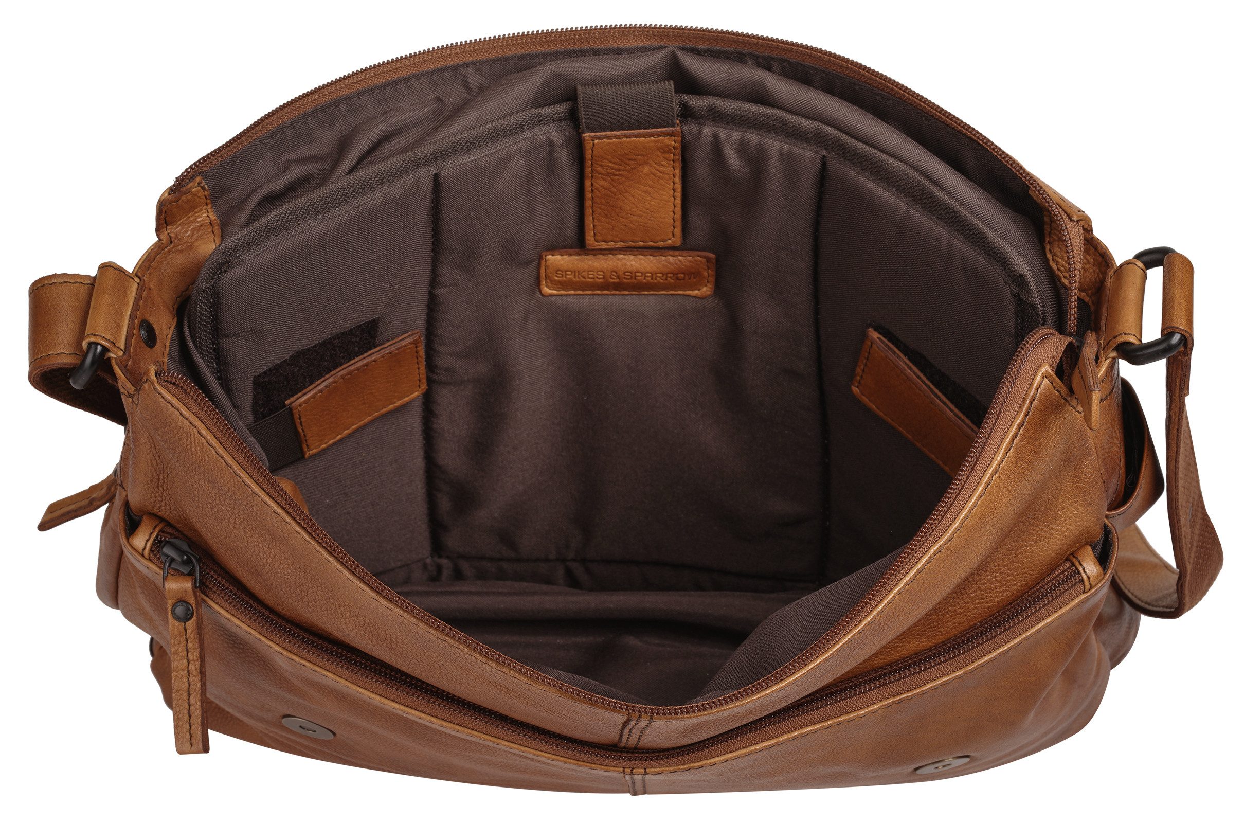 Spikes & Sparrow Schoudertas echt leder