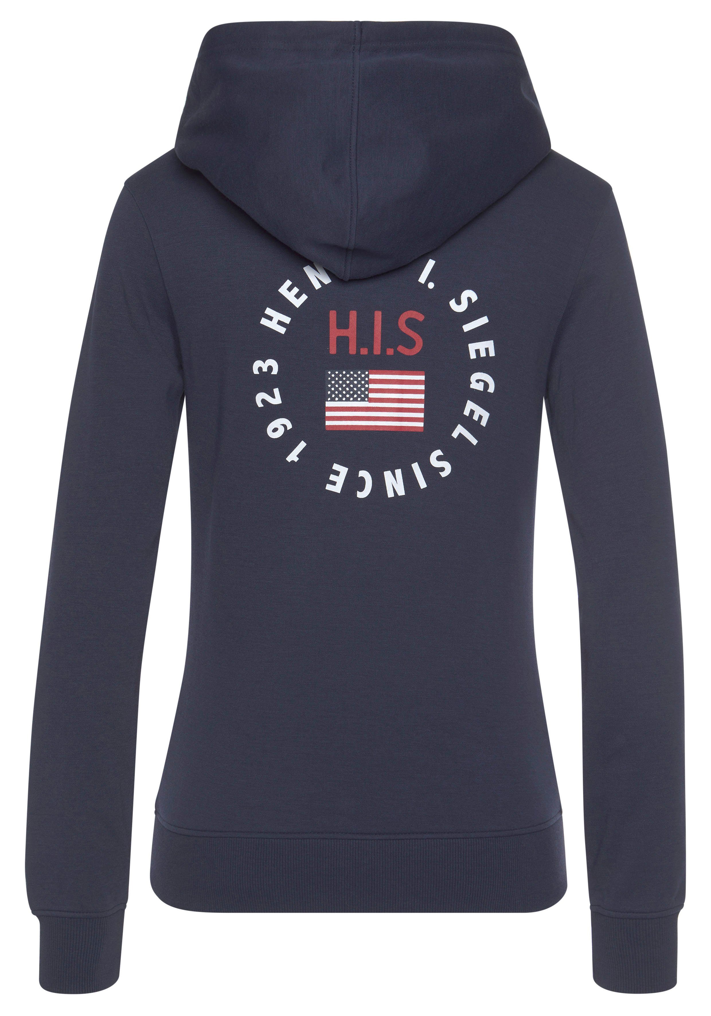 H.I.S Capuchonsweatvest Loungejack met capuchon en zijzakken, loungewear