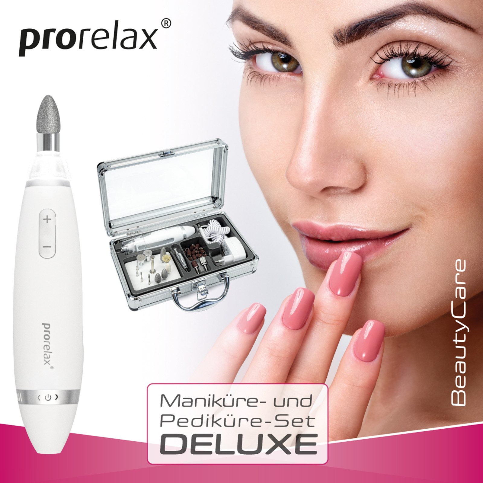 prorelax Manicure-/pedicureset 52248 Deluxe 15 opzetstukken, met aluminium koffer