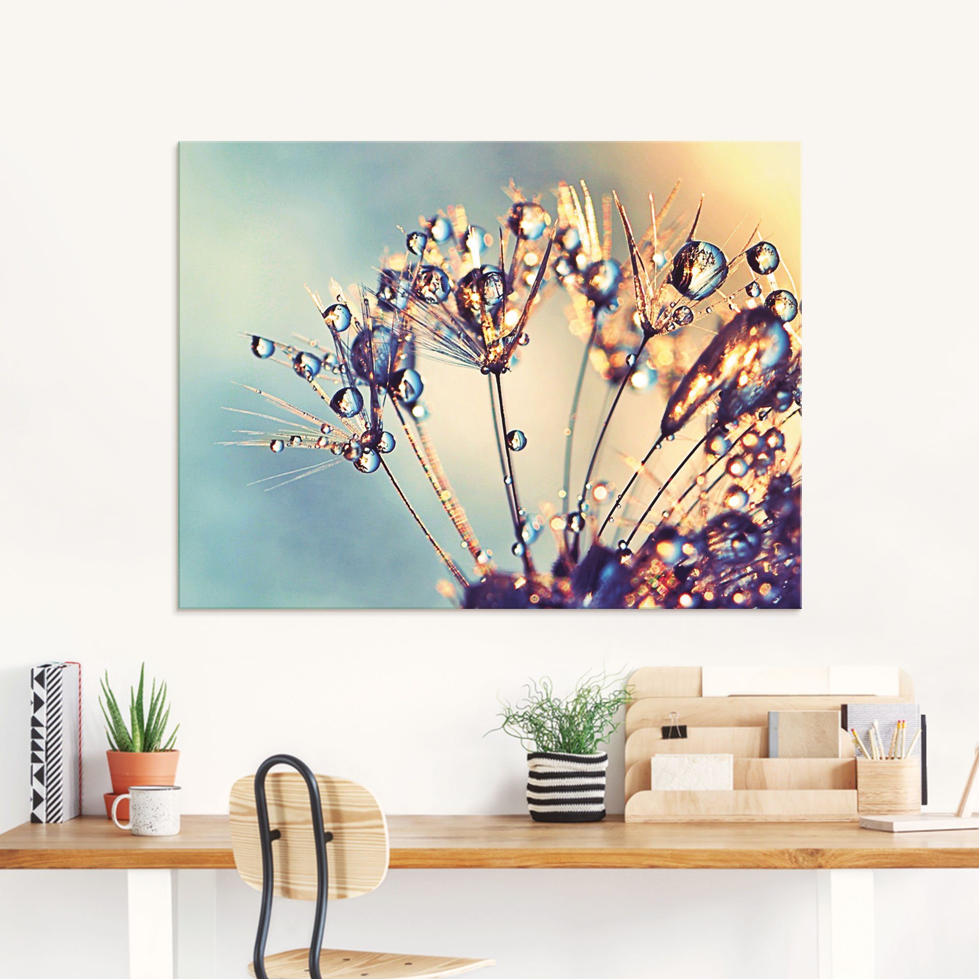 Artland Print op glas Pluizenbol glitter touw