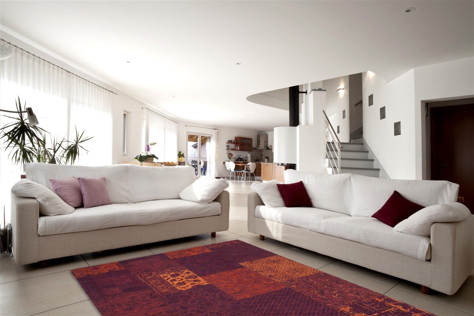 Kayoom Vloerkleed Symphony 160 Platweefsel, puur katoen, woonkamer