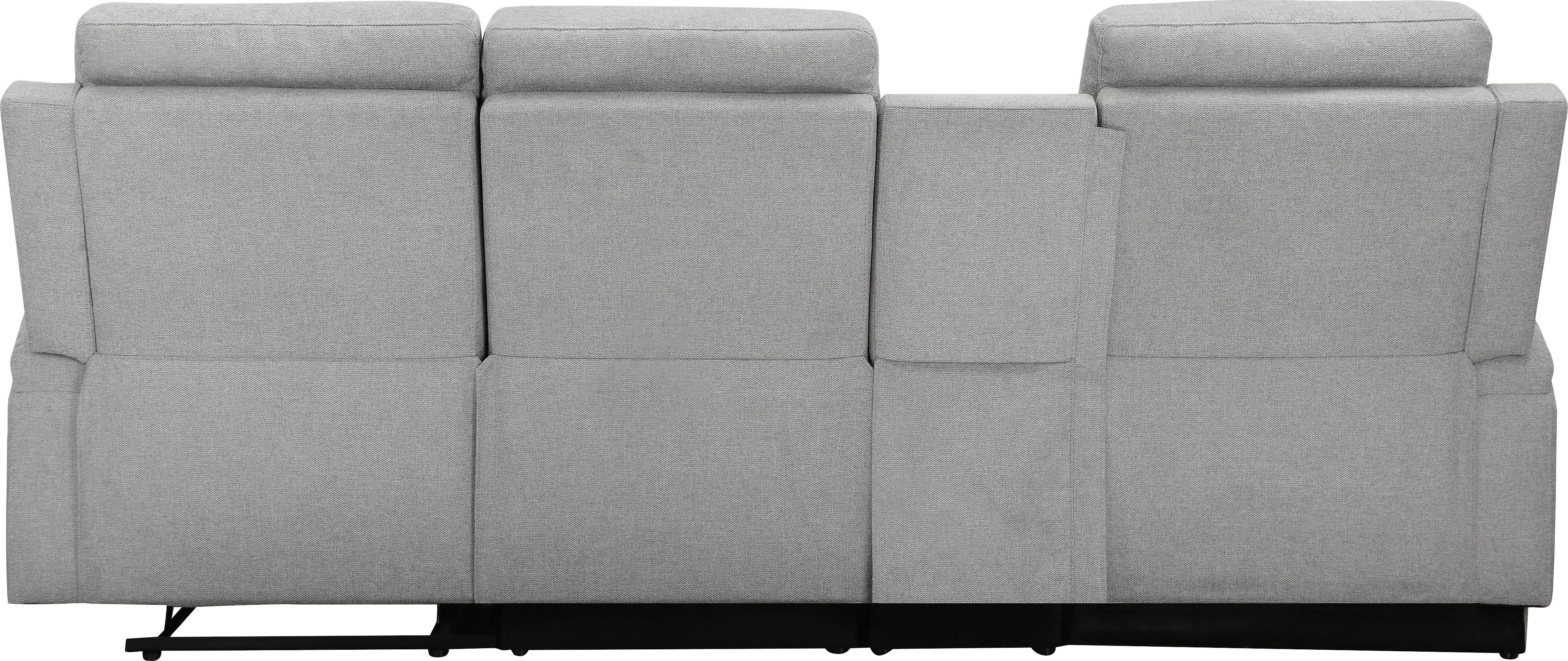 Home affaire Hoekbank Napori multimediabank, 3 bioscoopstoelen XXL, L-model, Bioscoopbank met relaxfunctie, bekerhouder, opbergvak en opbergbox
