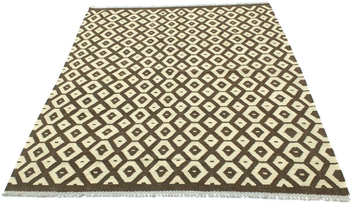 morgenland Wollen kleed Kelim Afghan vloerkleed met de hand geweven beige Laagpolig