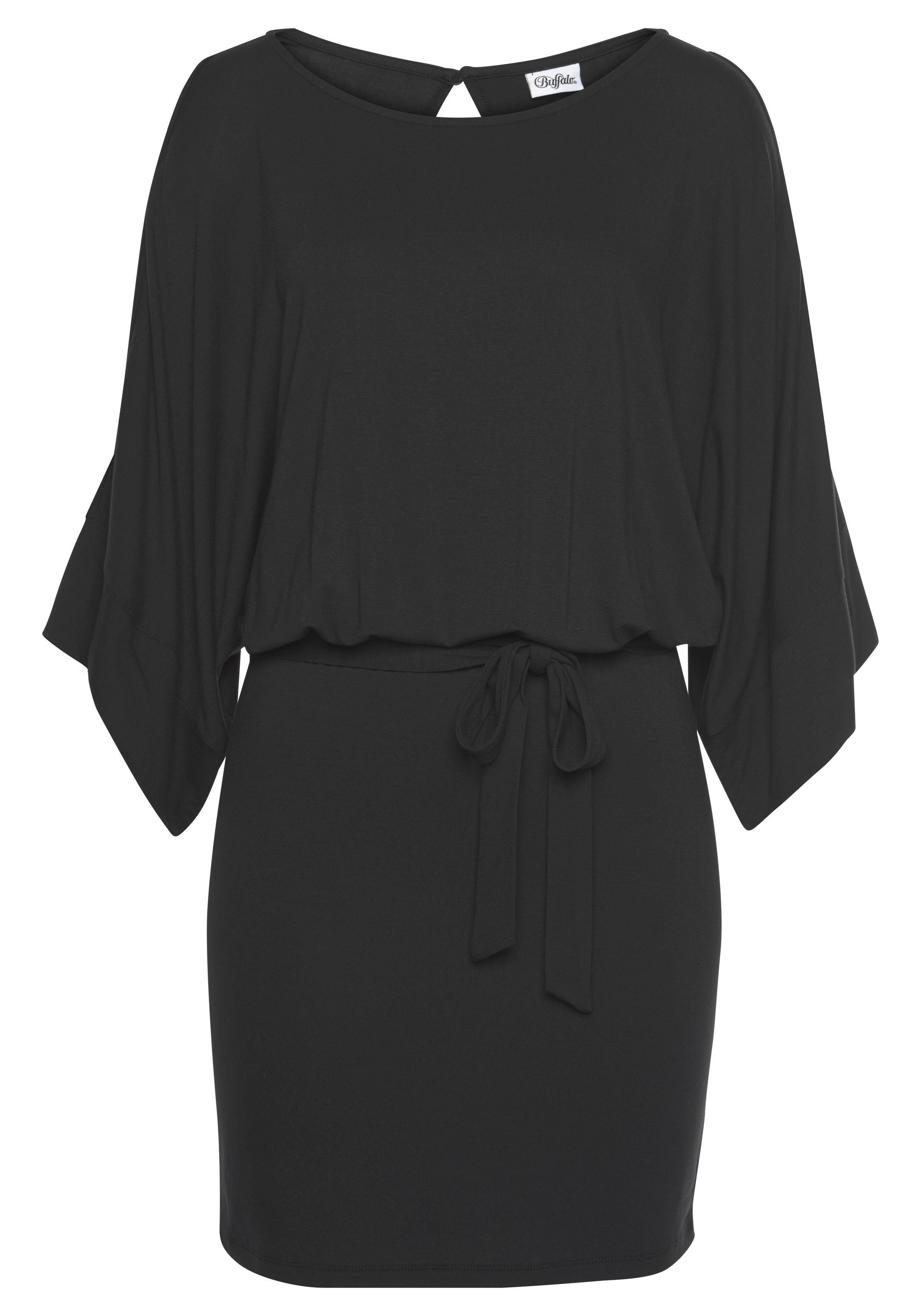 Buffalo Jerseyjurk met splitten bij de mouwen, zomers, elegant (Met bindstrik)