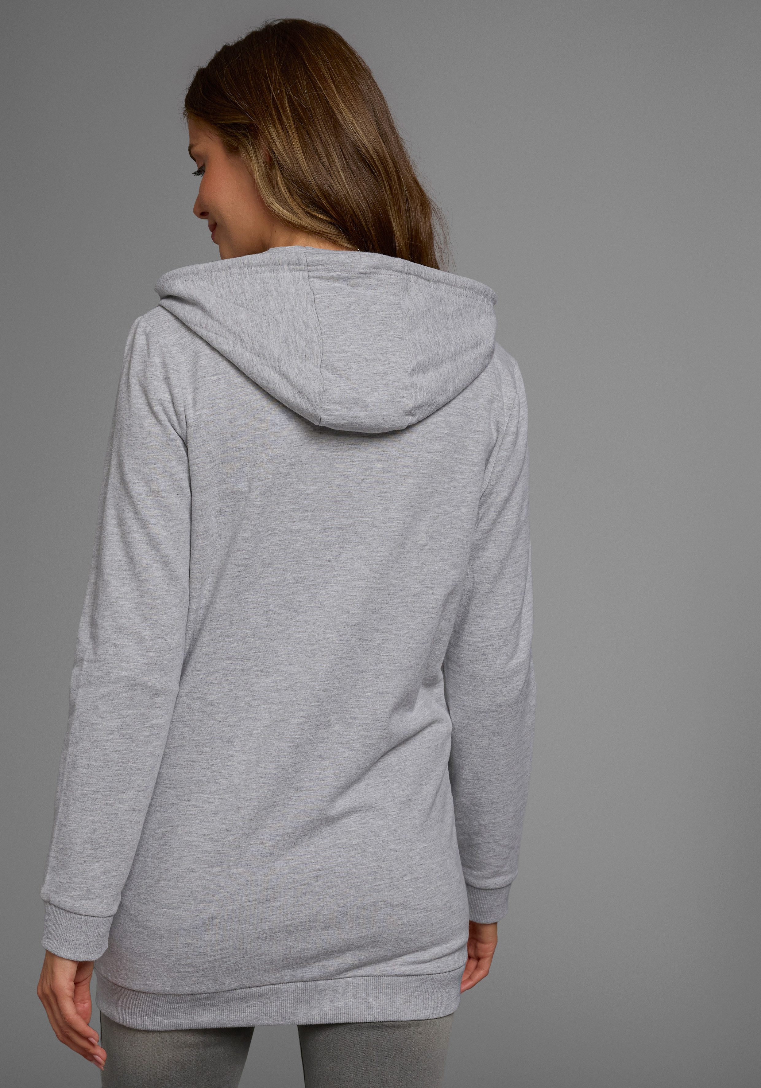 Flashlights Sweatvest in een lang model met een rits