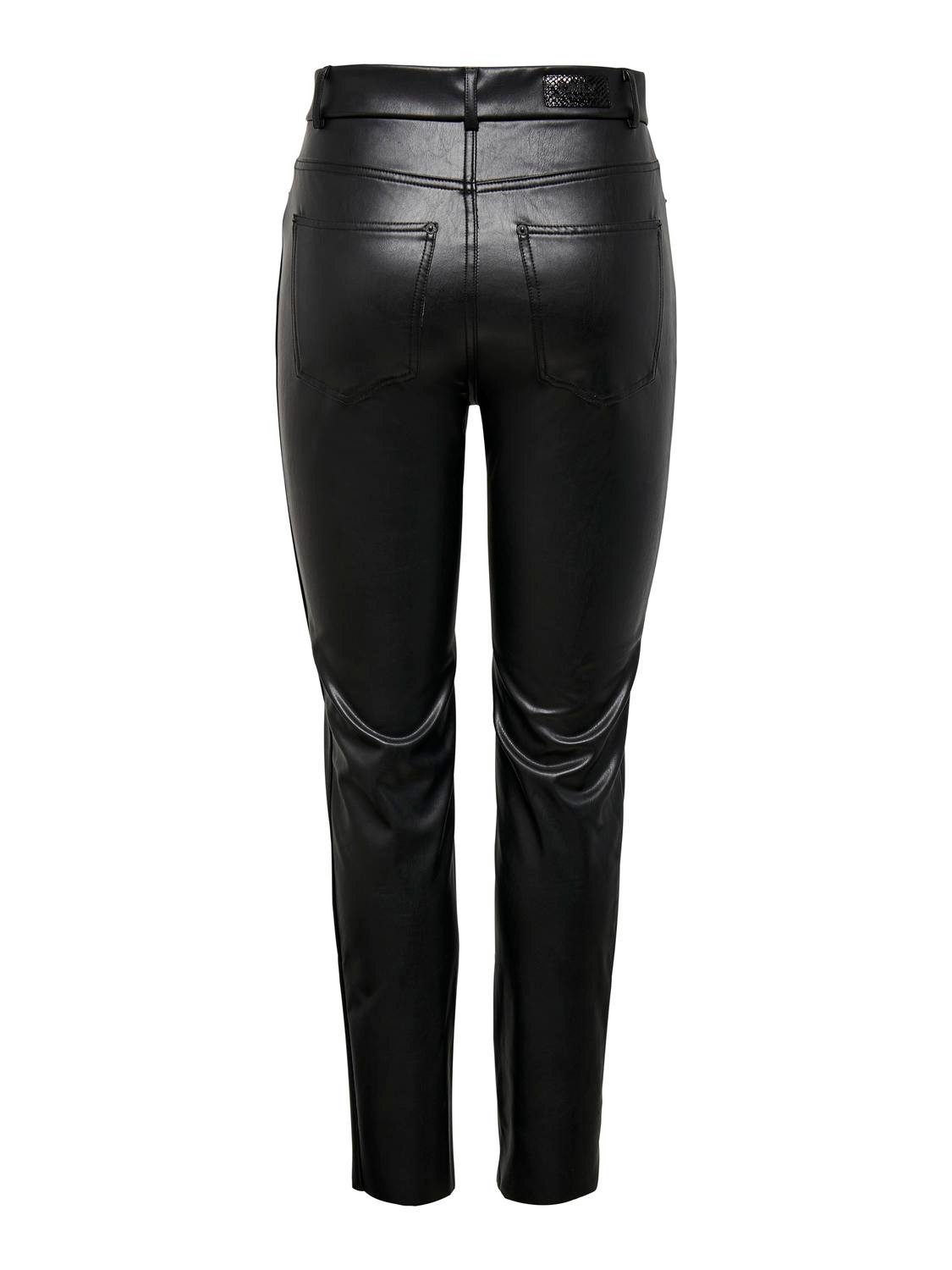 Only Imitatieleren broek ONLEMILY HW ST ANK FAUX LEATHER PNT NOOS