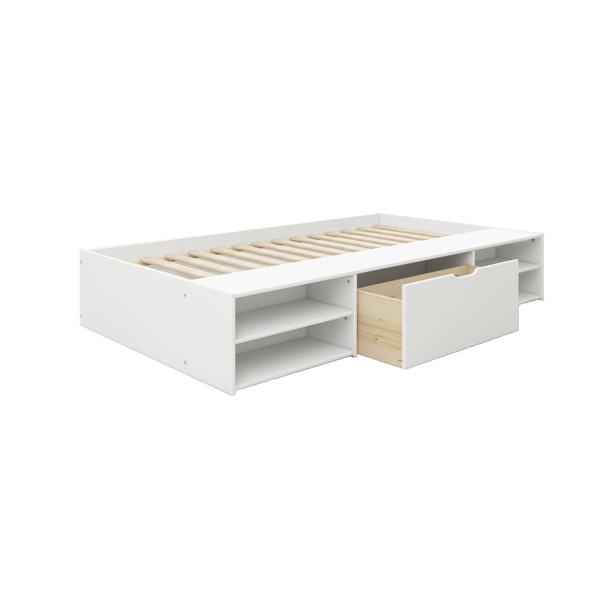 Home affaire Bed Magdala inclusief lattenbodem, veel opbergruimte, brede plank, fsc® gecertificeerd
