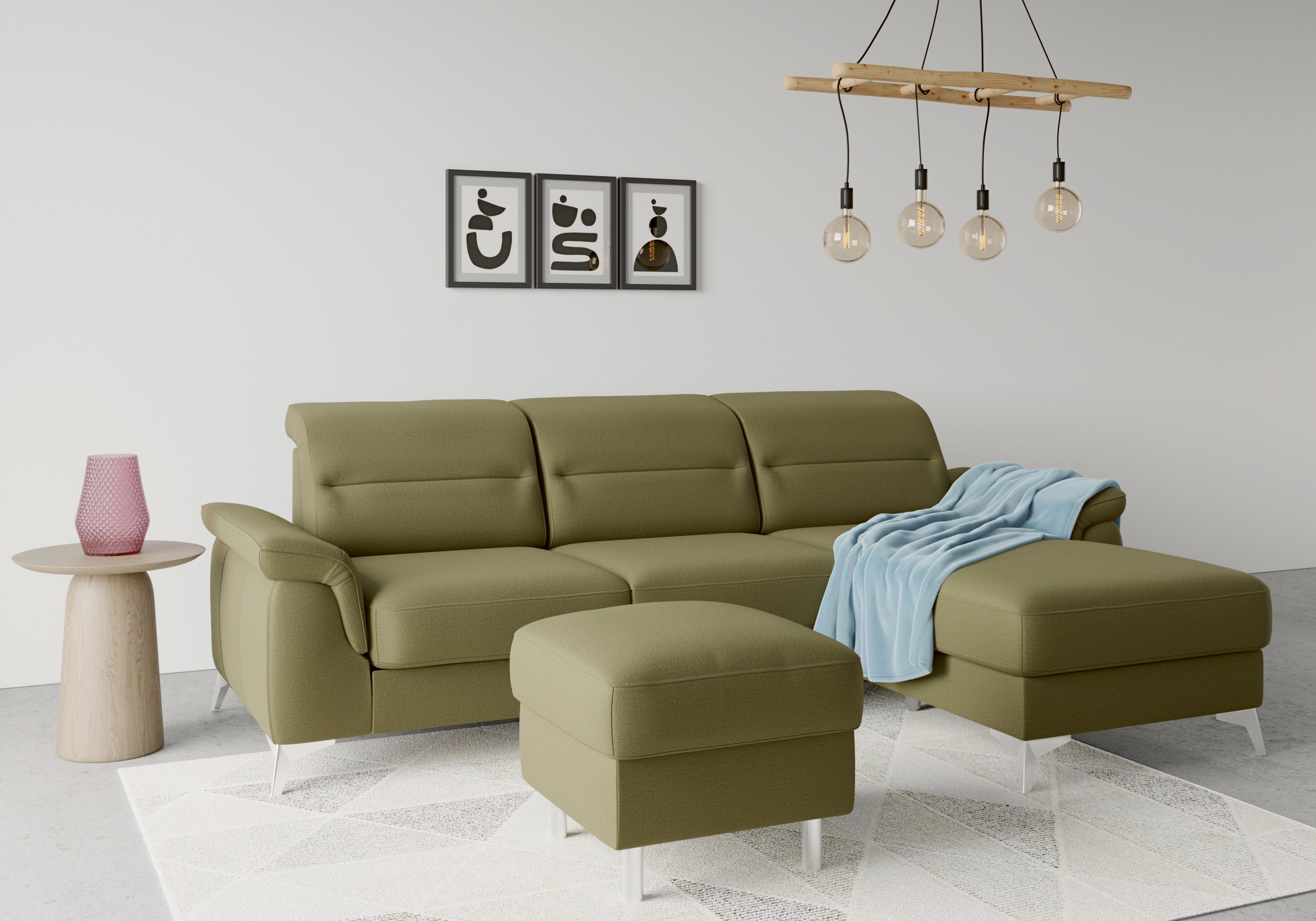 sit&more Hoekbank Sinatra L-vorm met récamier, optioneel met verstelbare hoofdsteun en armleuning