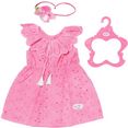 baby born poppenkleding trendy jurk in bloemdessin, 43 cm met kleerhanger roze