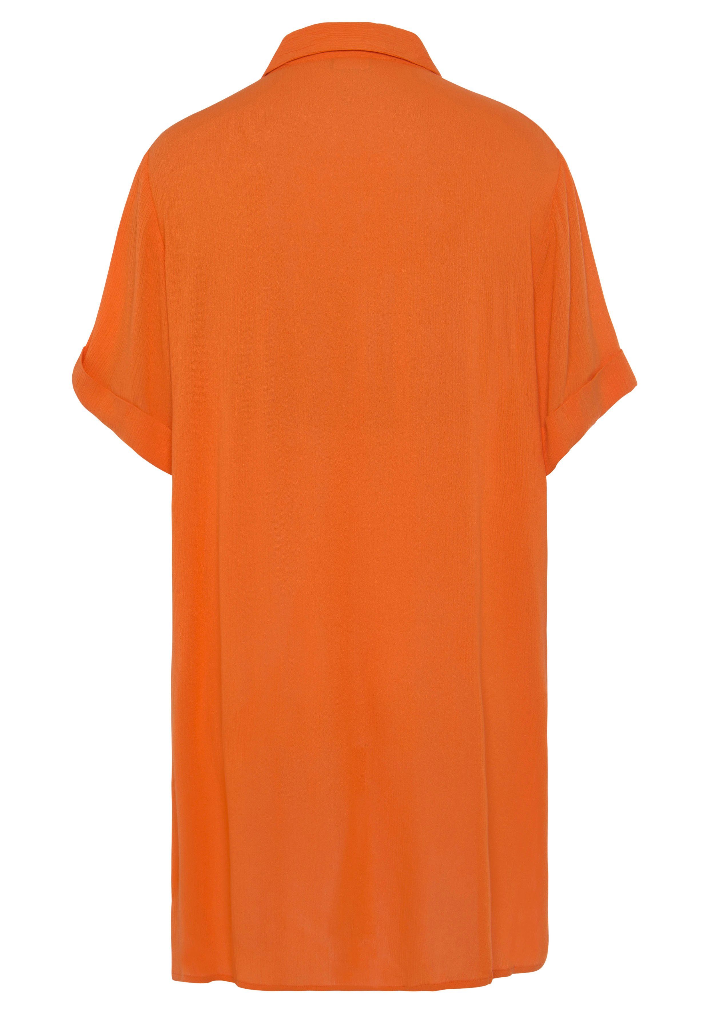 Lascana Lange blouse met knoopsluiting, blouse met korte mouwen, blousejurk, zomers