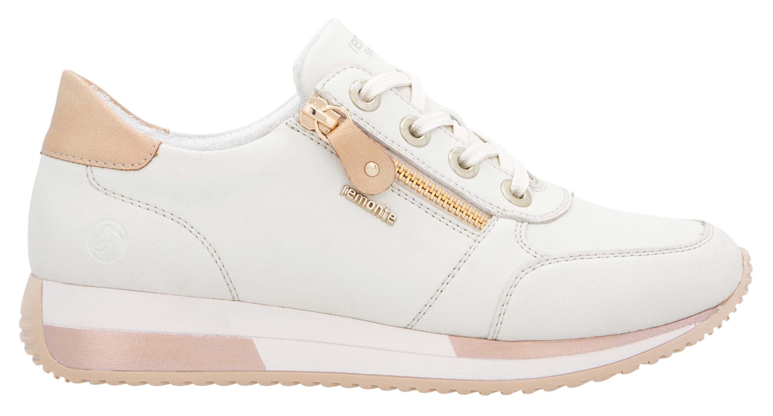Remonte Sneakers met sleehak , vrijetijdsschoen, lage schoen, veterschoen in smalle vorm