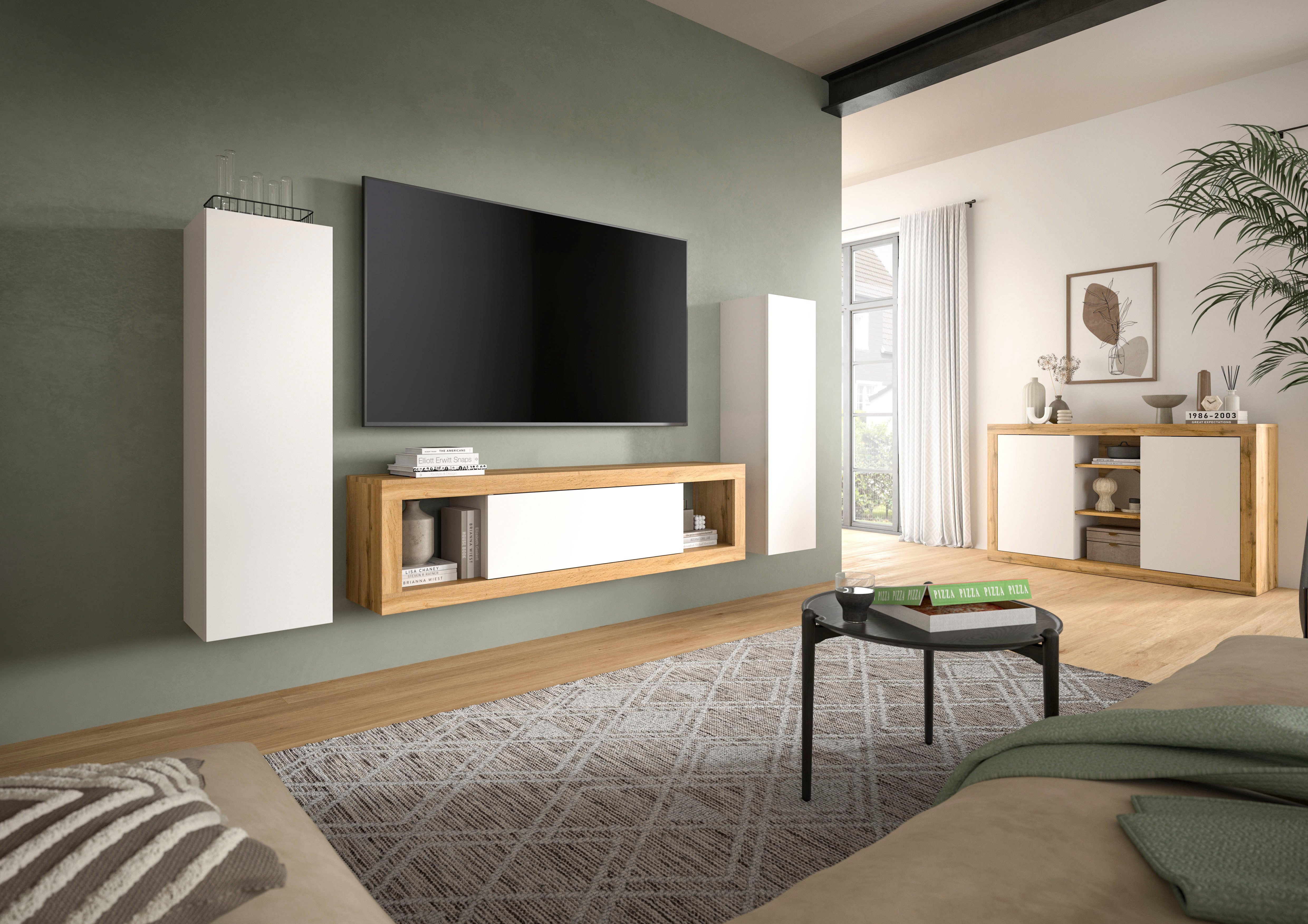INOSIGN Multifunctionele kast Trinity, 2-set, Hoogte 110cm, hangend, greeploos/Frontoversteek (2 stuks)