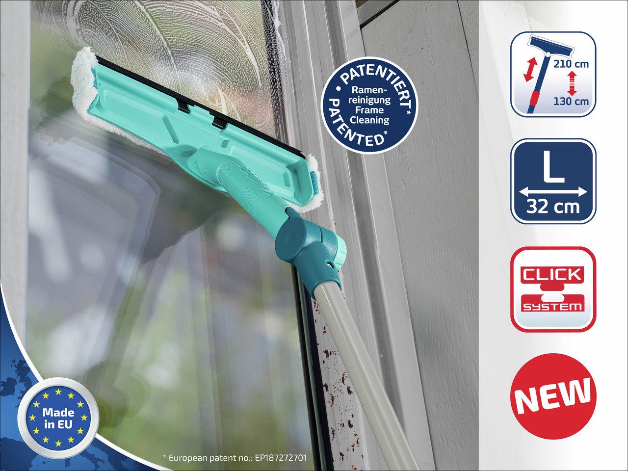Leifheit Ramenwisser Raam- & framewisser 4in1 telescoop 2 m