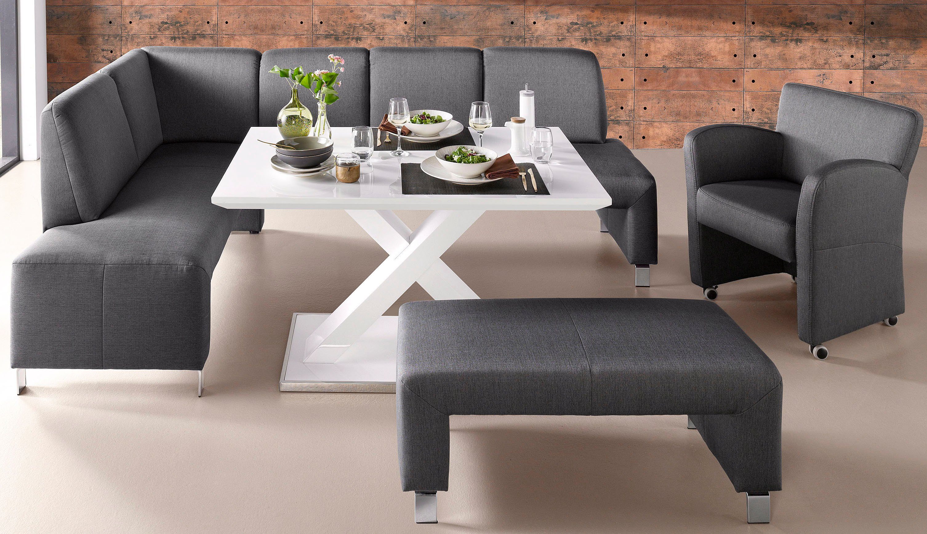 exxpo - sofa fashion Fauteuil Intenso, loungesessel, modern, keuze uit leer of textiel hoge bodemvrijheid, vrij in de ruimte te plaatsen, hoog zitcomfort