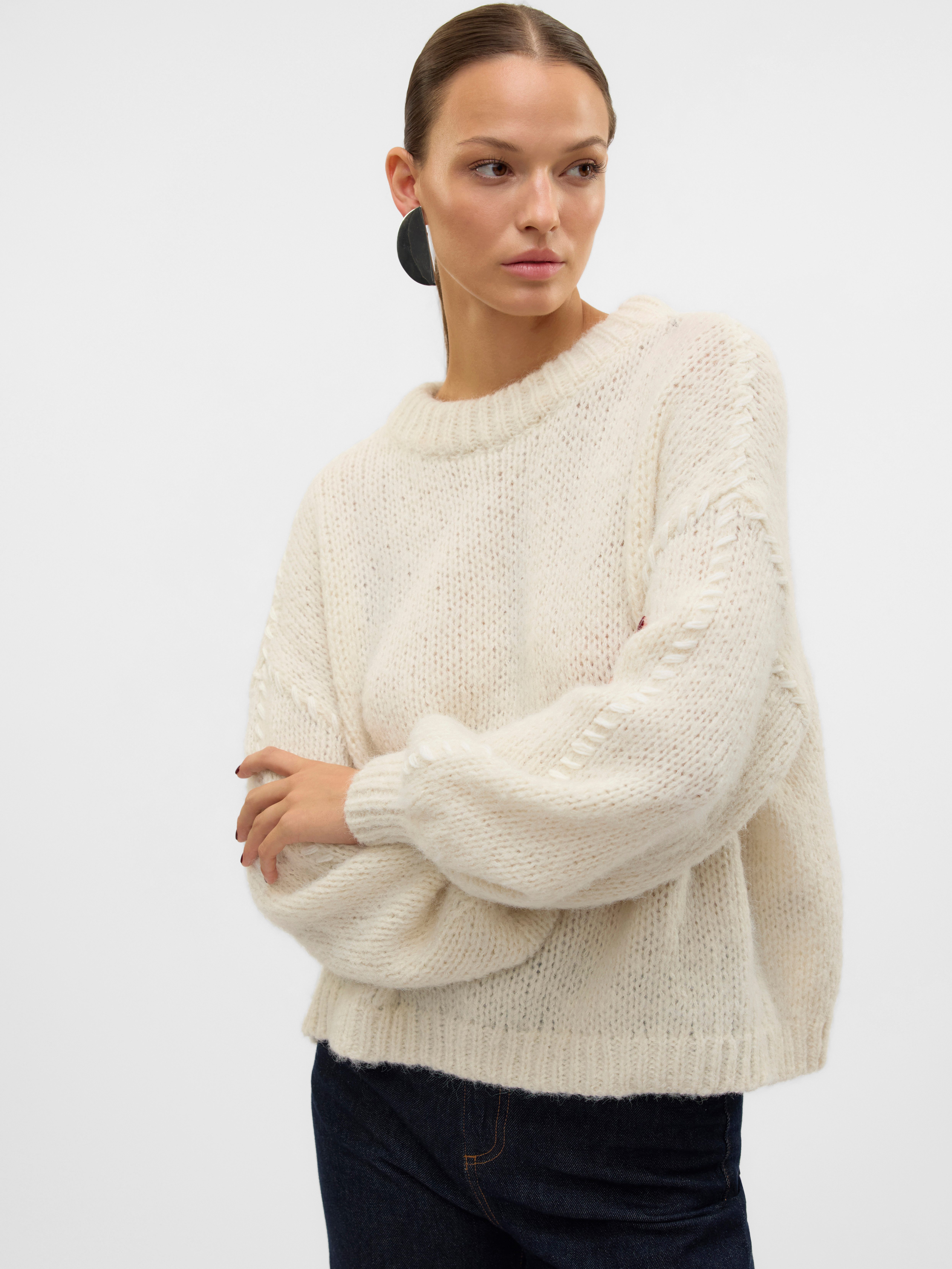 Vero Moda Trui met ronde hals VMFENG LS O-NECK PULLOVER GA BOO