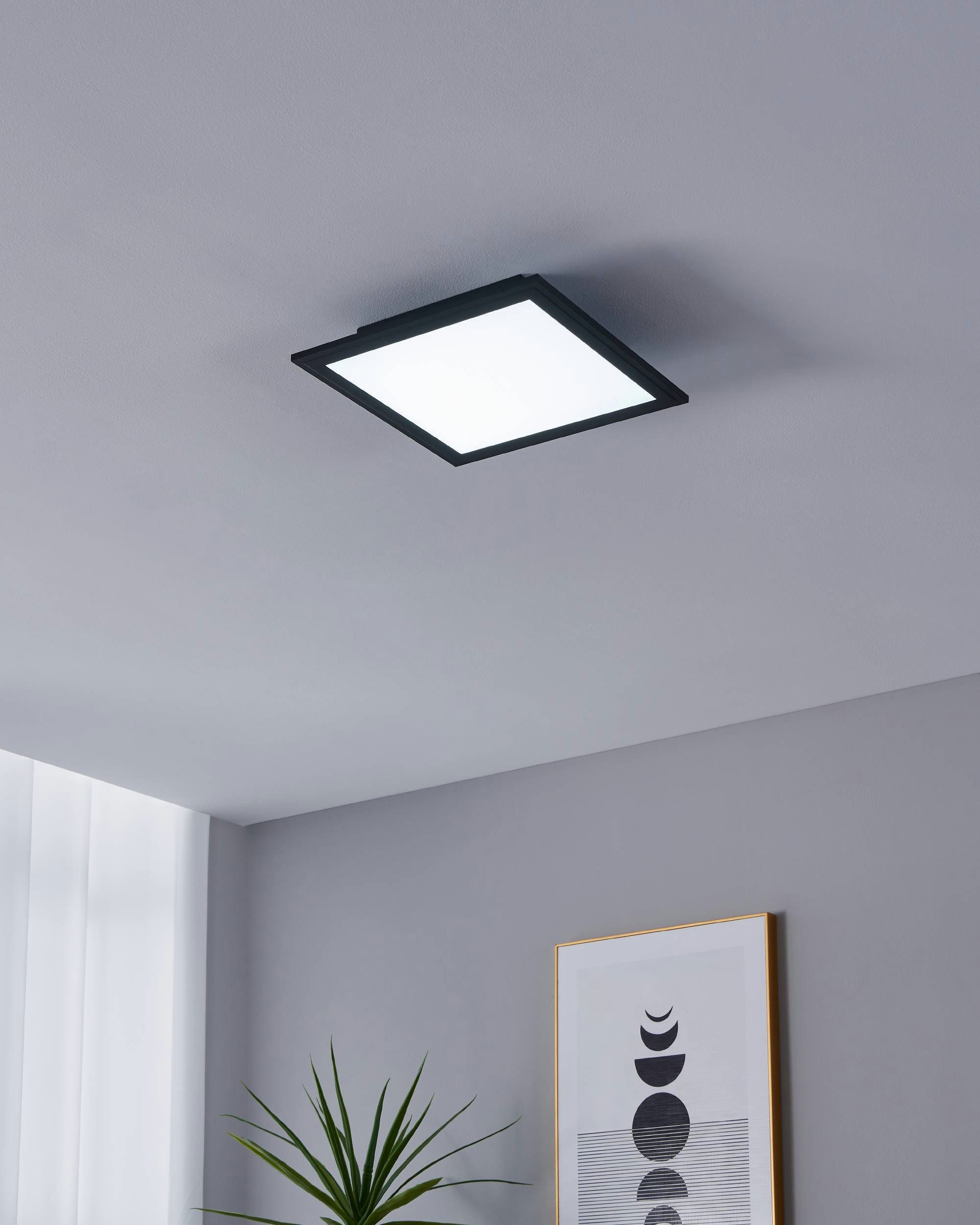 EGLO Plafondlamp SALOBRENA-Z Disco-modus, app/spraakbesturing Alexa,?30x30x5cm, excl. afstandsbediening (1 stuk)