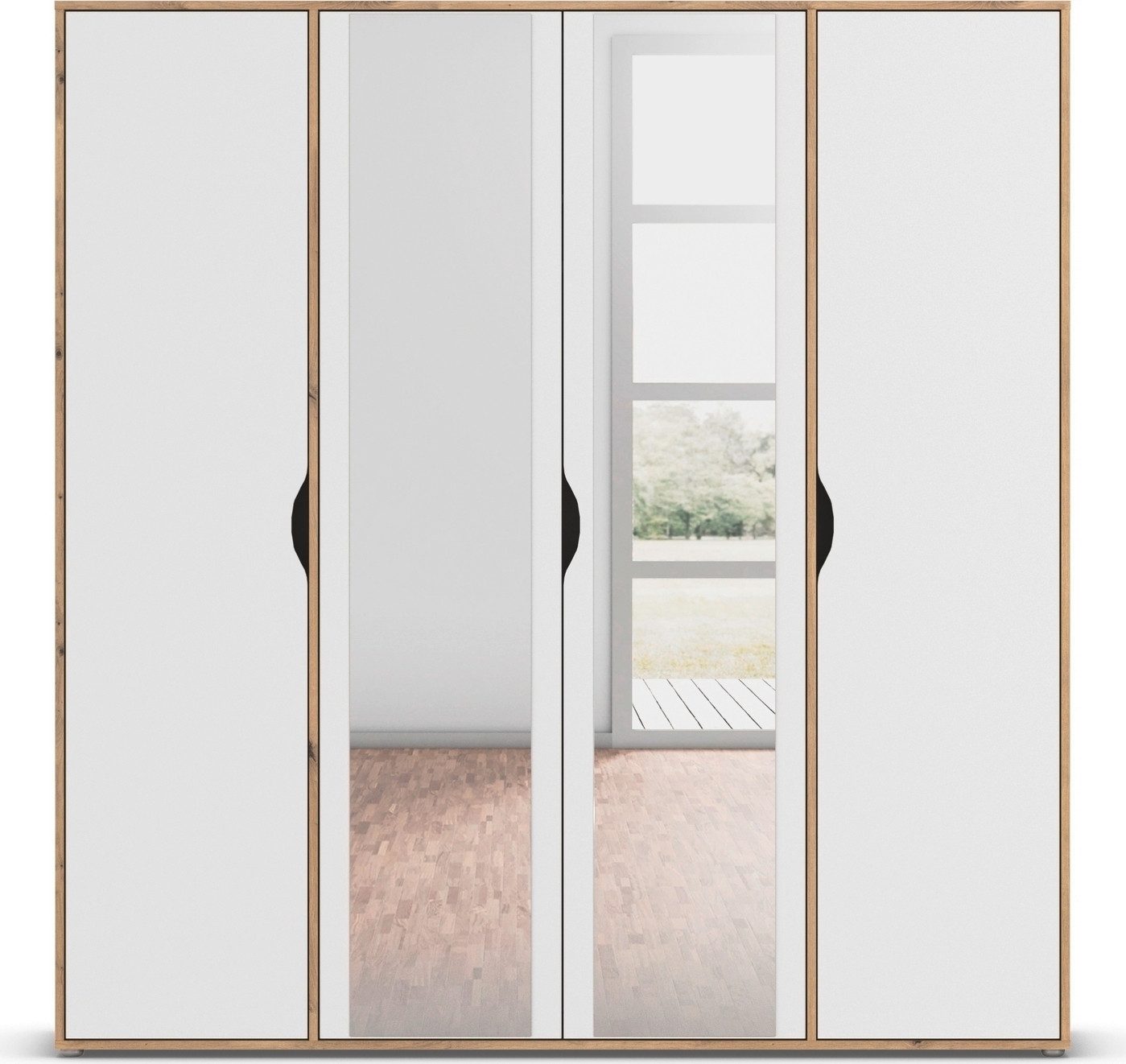 rauch Draaideurkast Kledingkast Kast Garderobe Wasmand NARAI met Spiegel Greefaansluitingen voor een greeploze look TOPSELLER MADE IN GERMANY