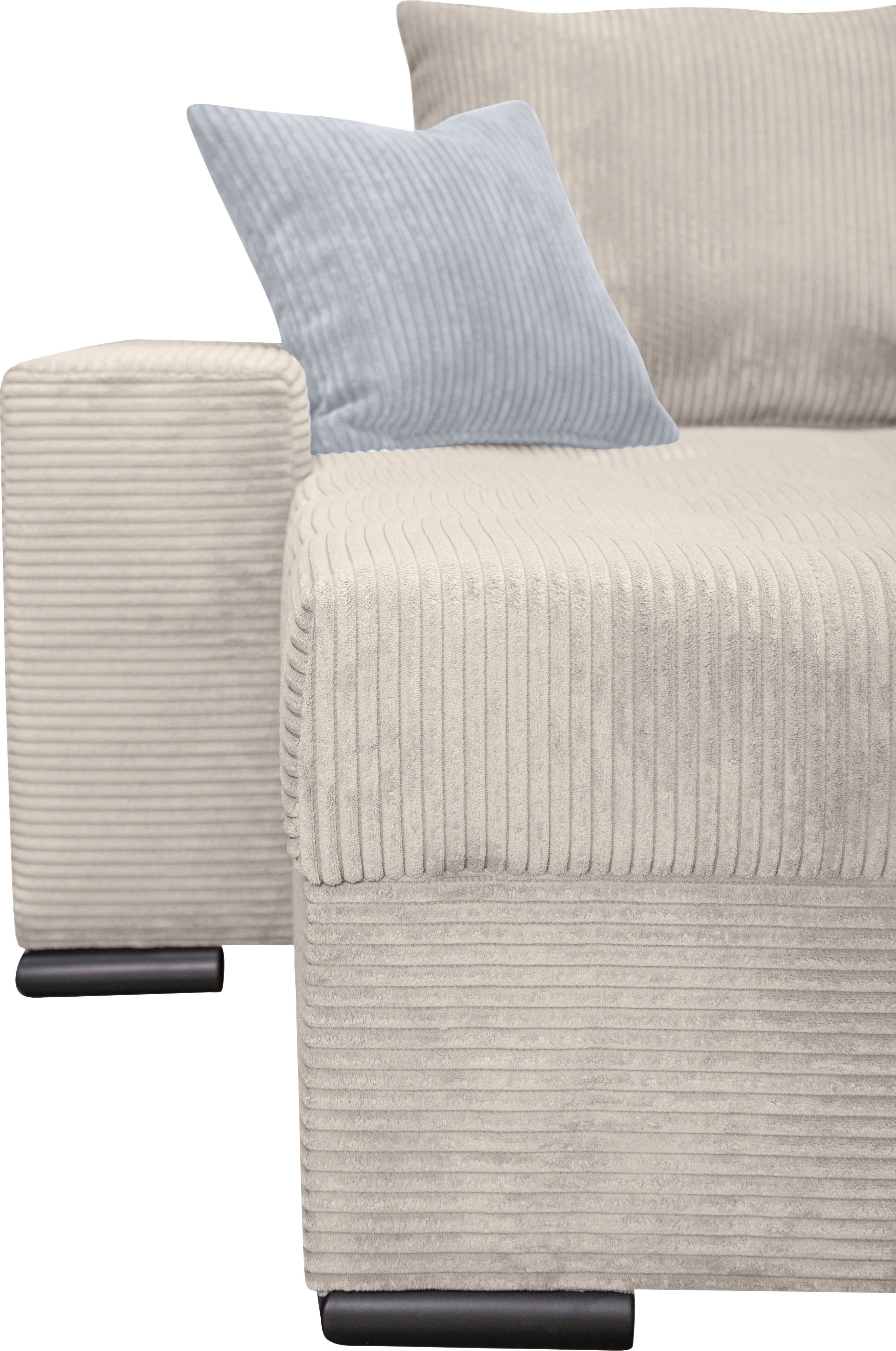 COLLECTION AB Zithoek XL-Josy U-vorm, breedte 313 cm, cord-/mix incl. bedfunctie, bedlade, met 4 gelijk grote rugkussens