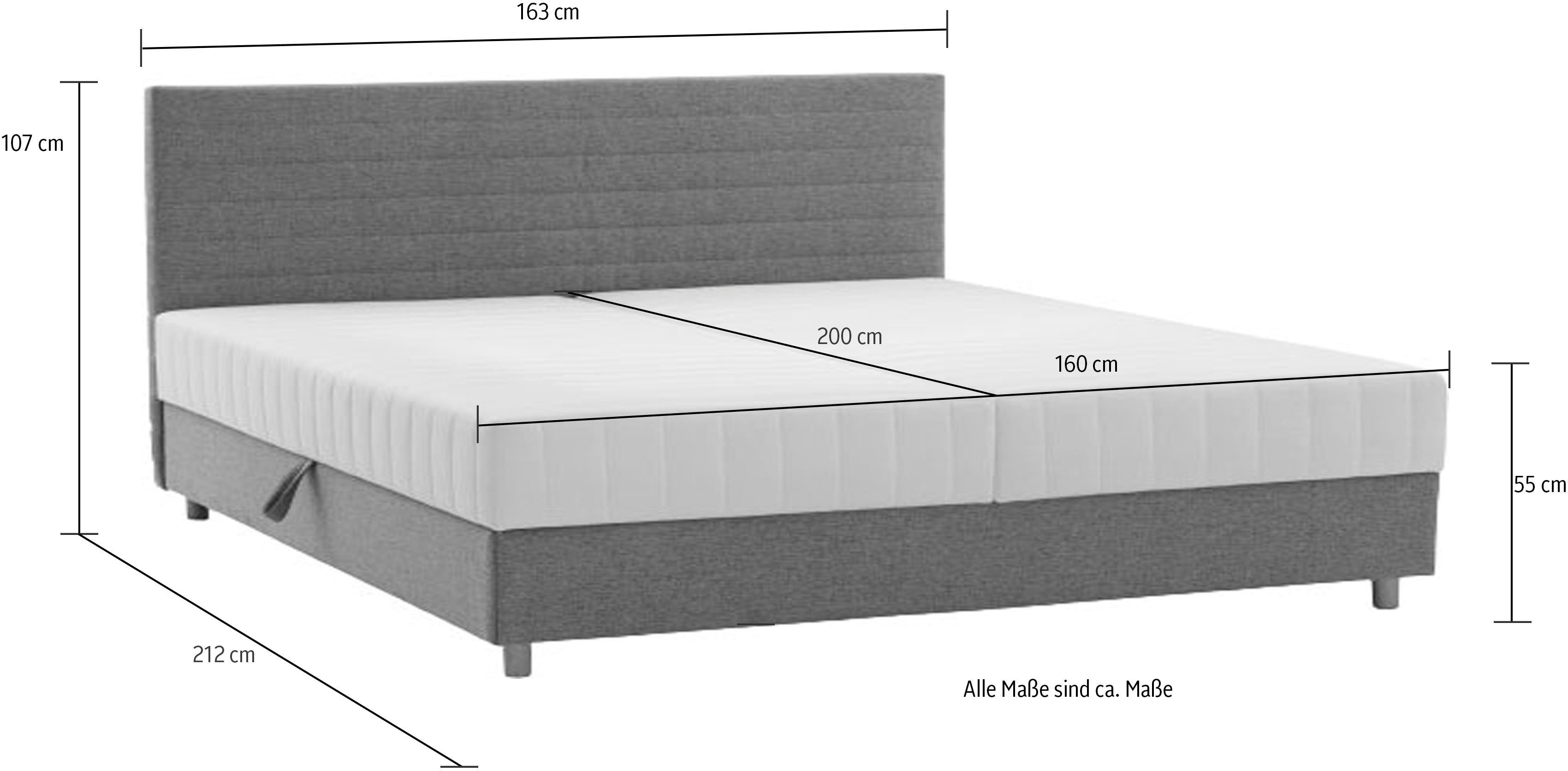 ATLANTIC home collection Ledikant met bergruimte Josie met pocketveringsmatras en bedkist